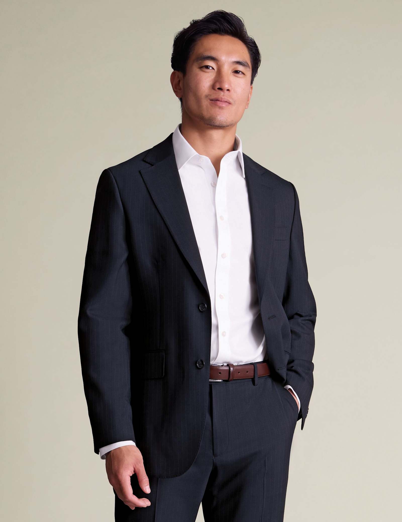 Slim Fit Wool Rich Pinstripe Suit Jacket - image 1