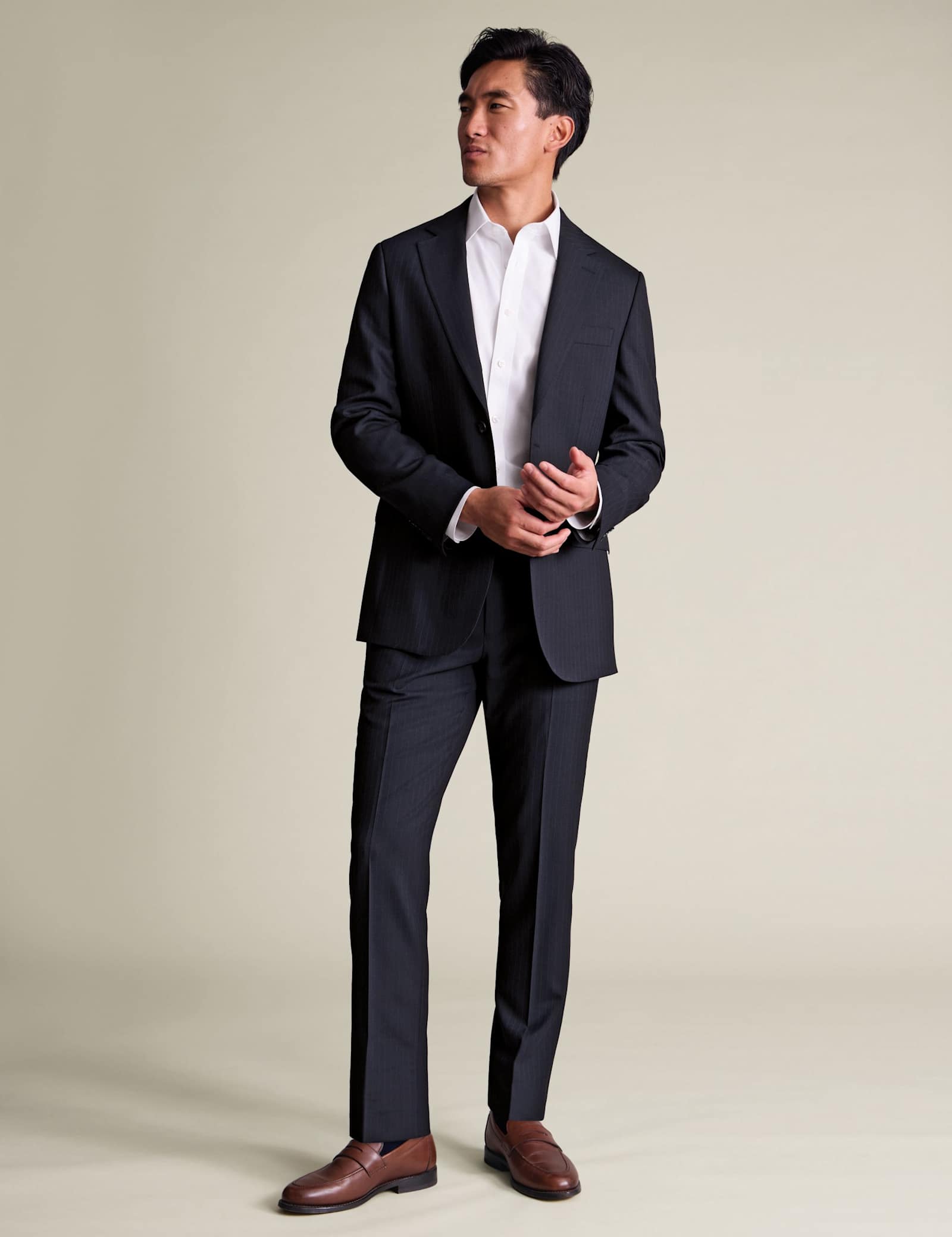 Slim Fit Wool Rich Pinstripe Suit Jacket - image 5