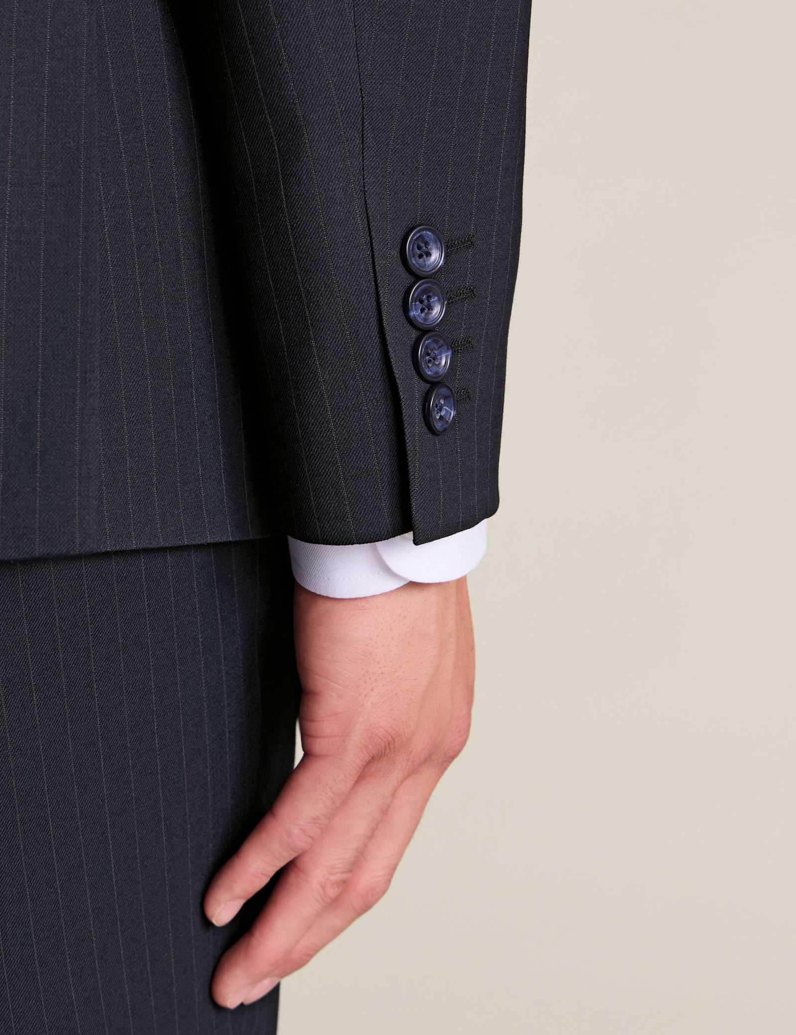 Slim Fit Wool Rich Pinstripe Suit Jacket - image 3