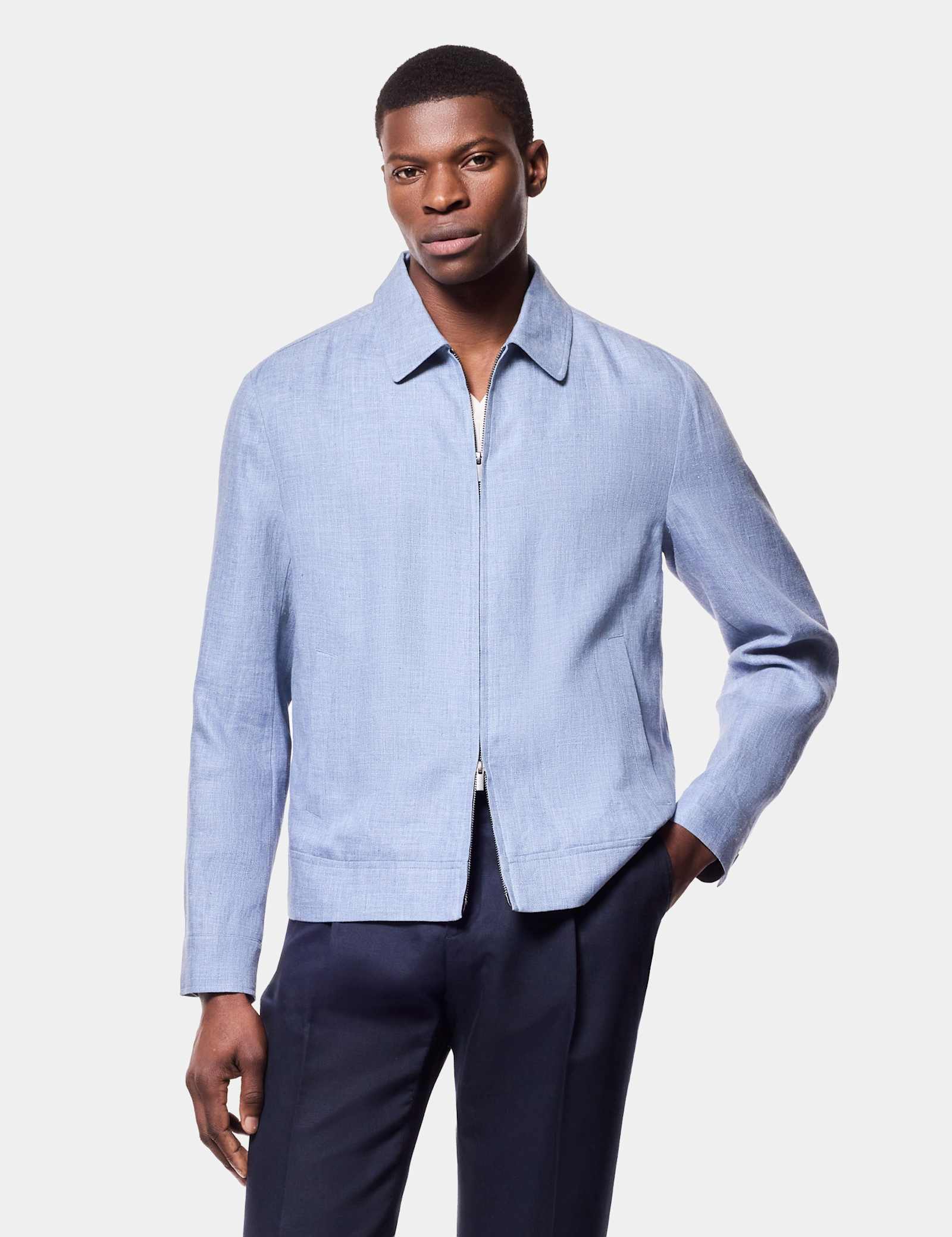 Pure Linen Lightweight Harrington Jacket - image 2