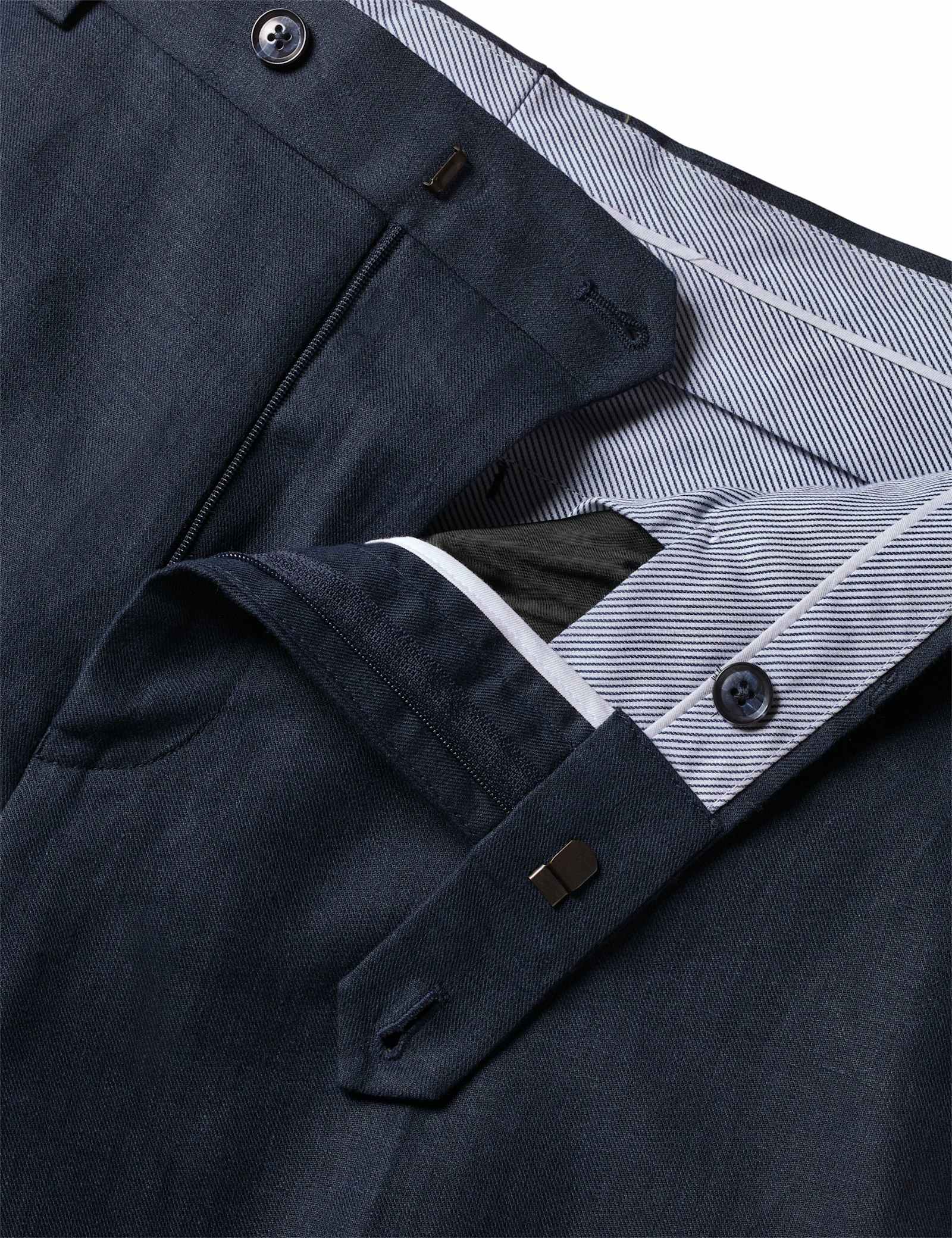 Slim Fit Pure Linen Suit Trousers - image 2