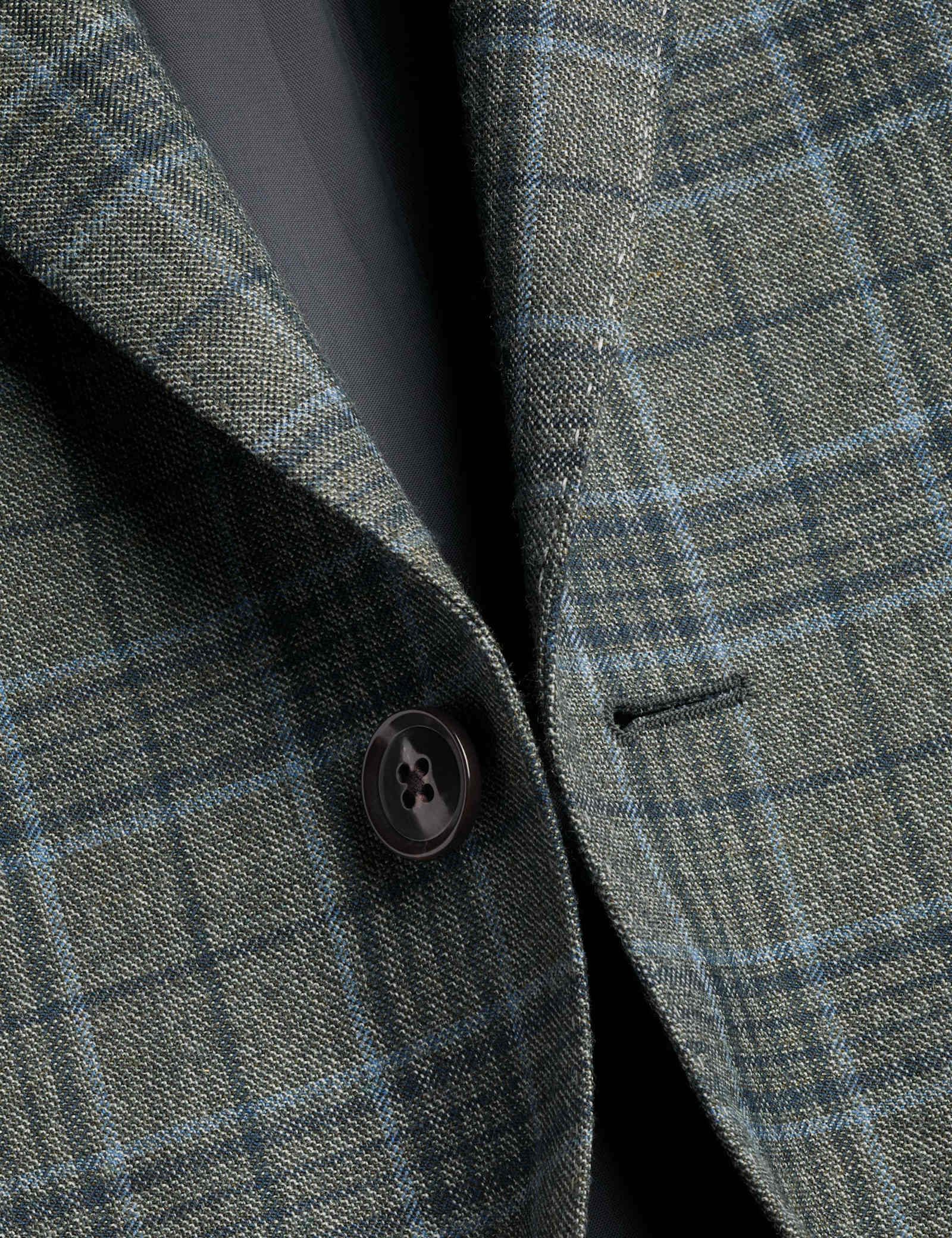 Slim Fit Wool Blend Prince of Wales Check Jacket - image 2