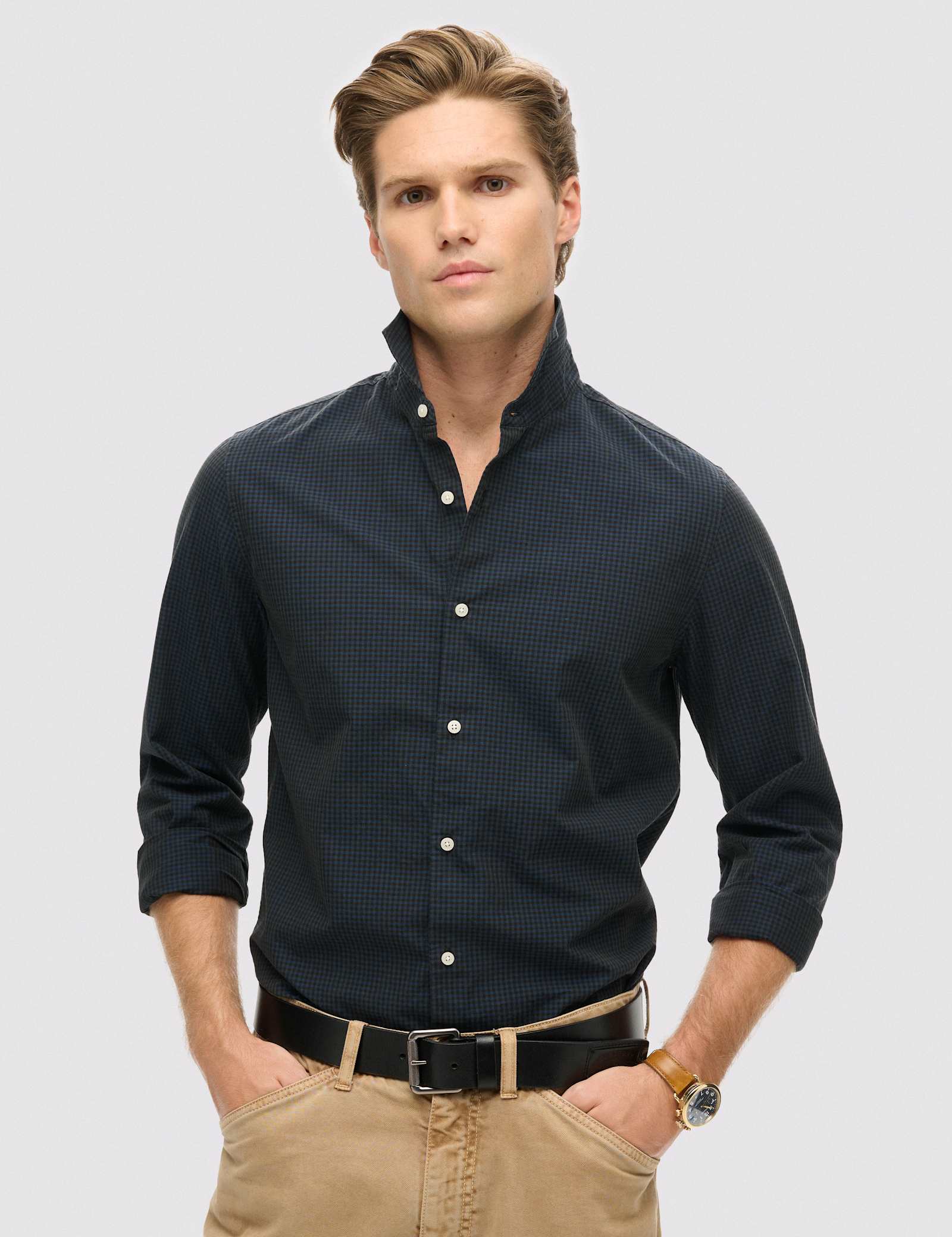 Pure Cotton Check Oxford Shirt - image 2