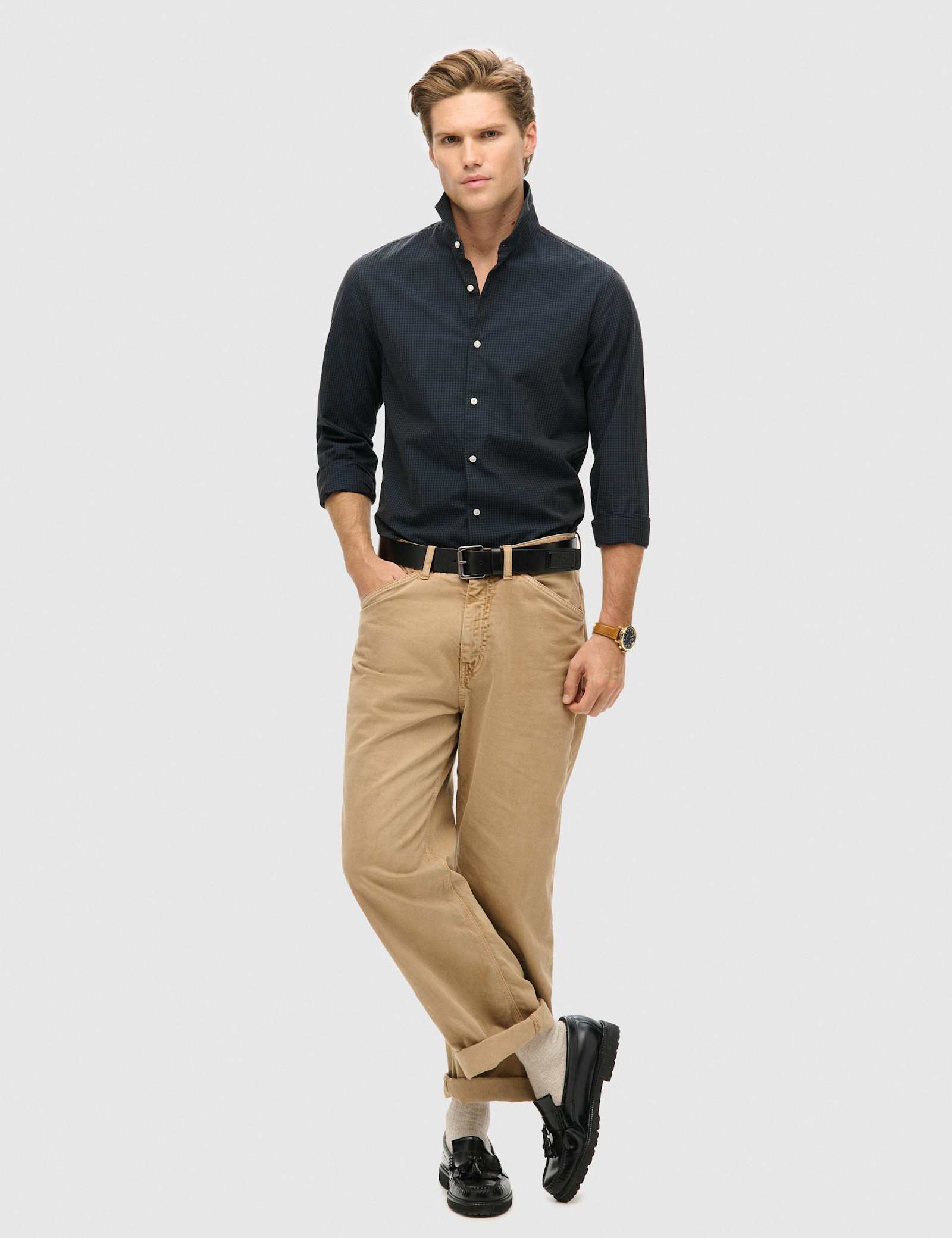 Pure Cotton Check Oxford Shirt - image 5