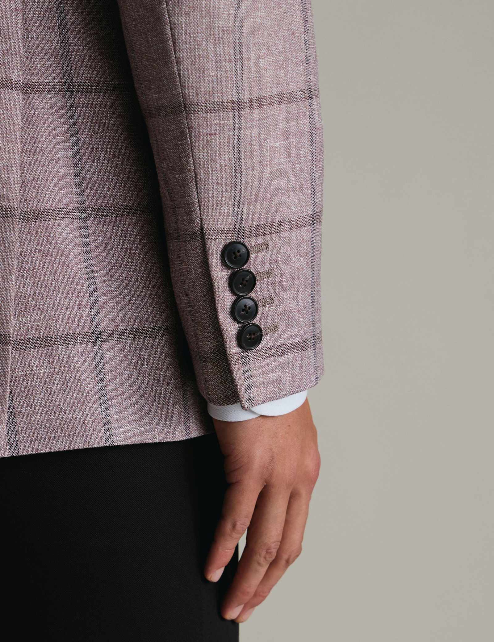 Slim Fit Wool Blend Check Suit Jacket - image 3