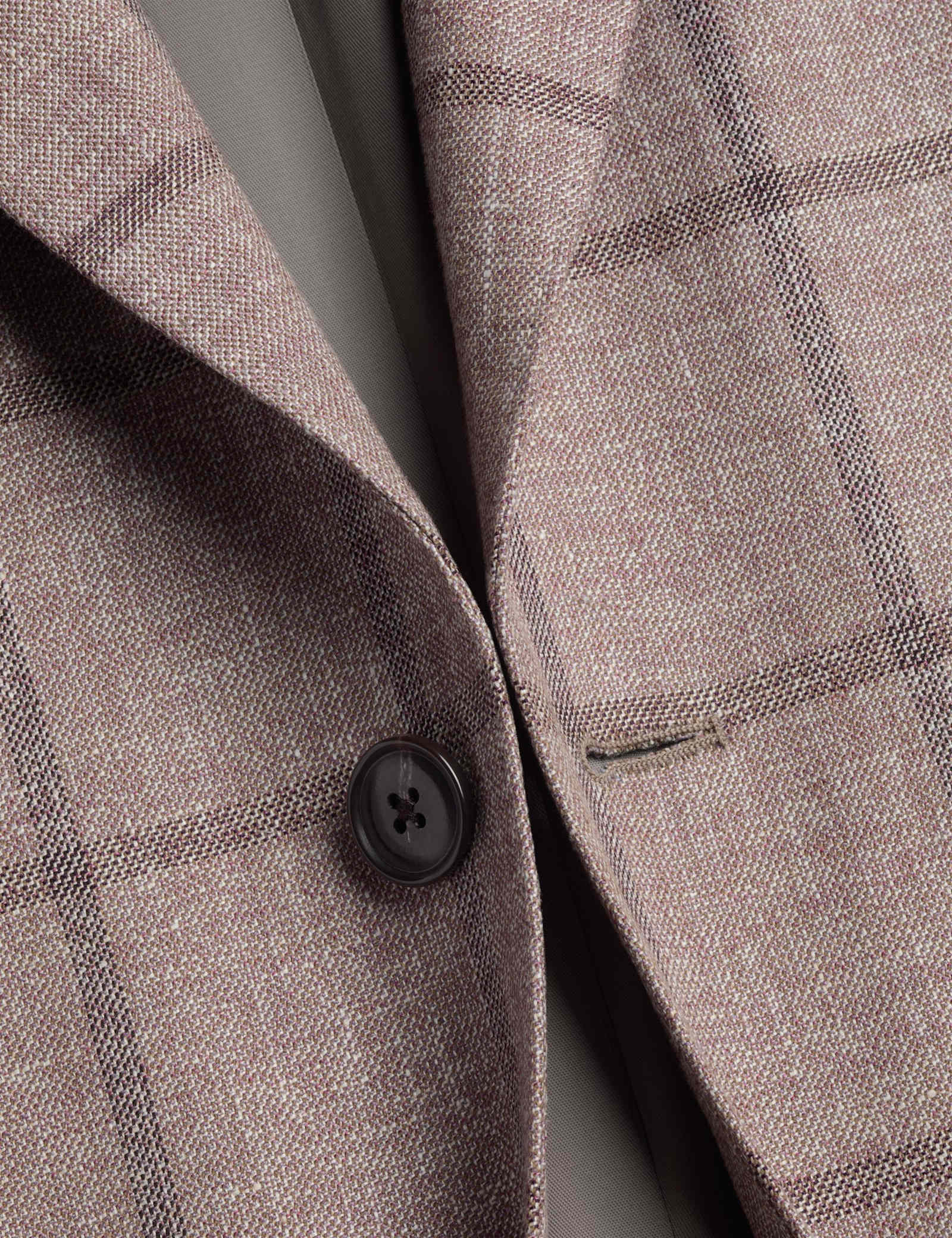 Slim Fit Wool Blend Check Suit Jacket - image 2