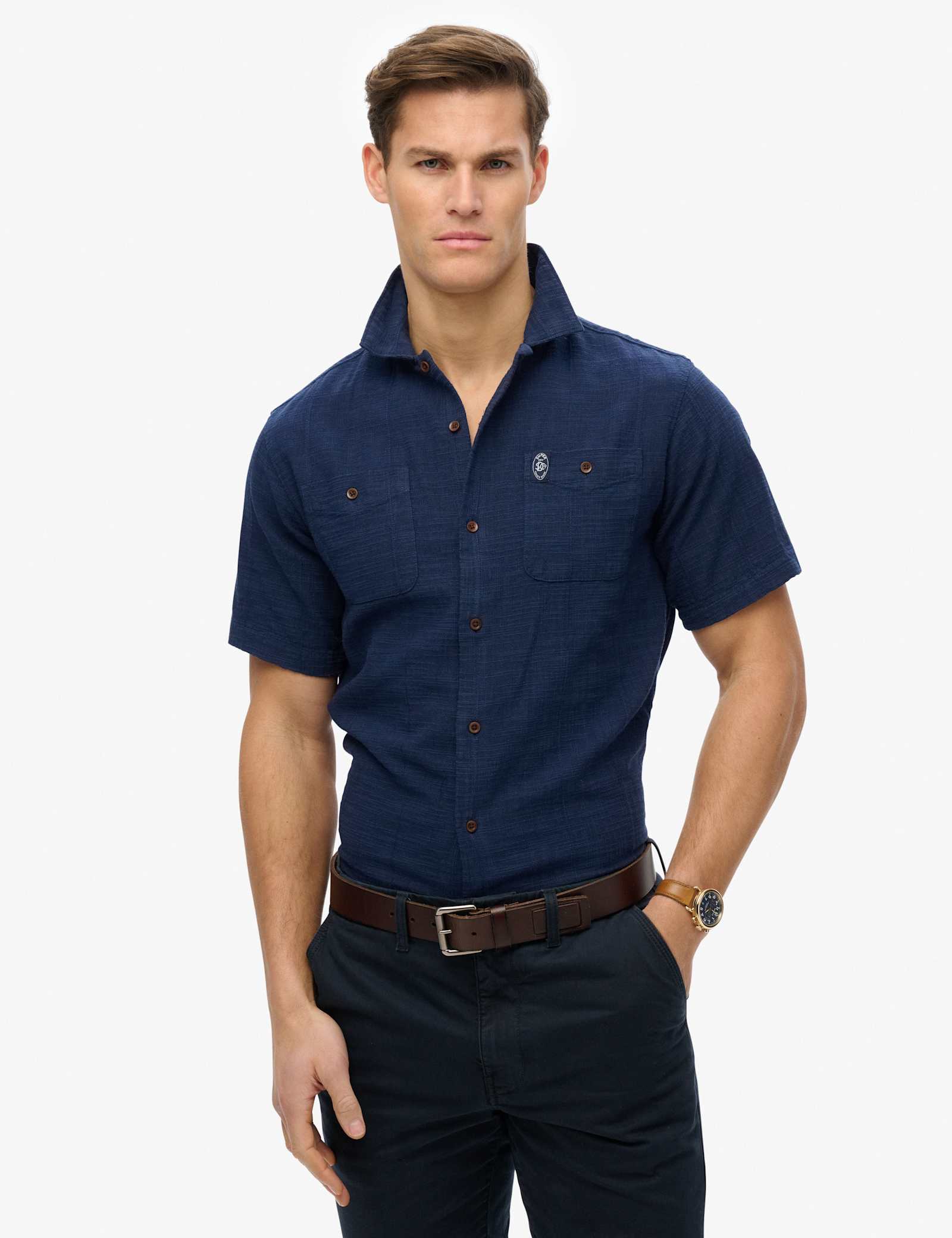 Relaxed Fit Cotton Rich Textured Shirt - image 2