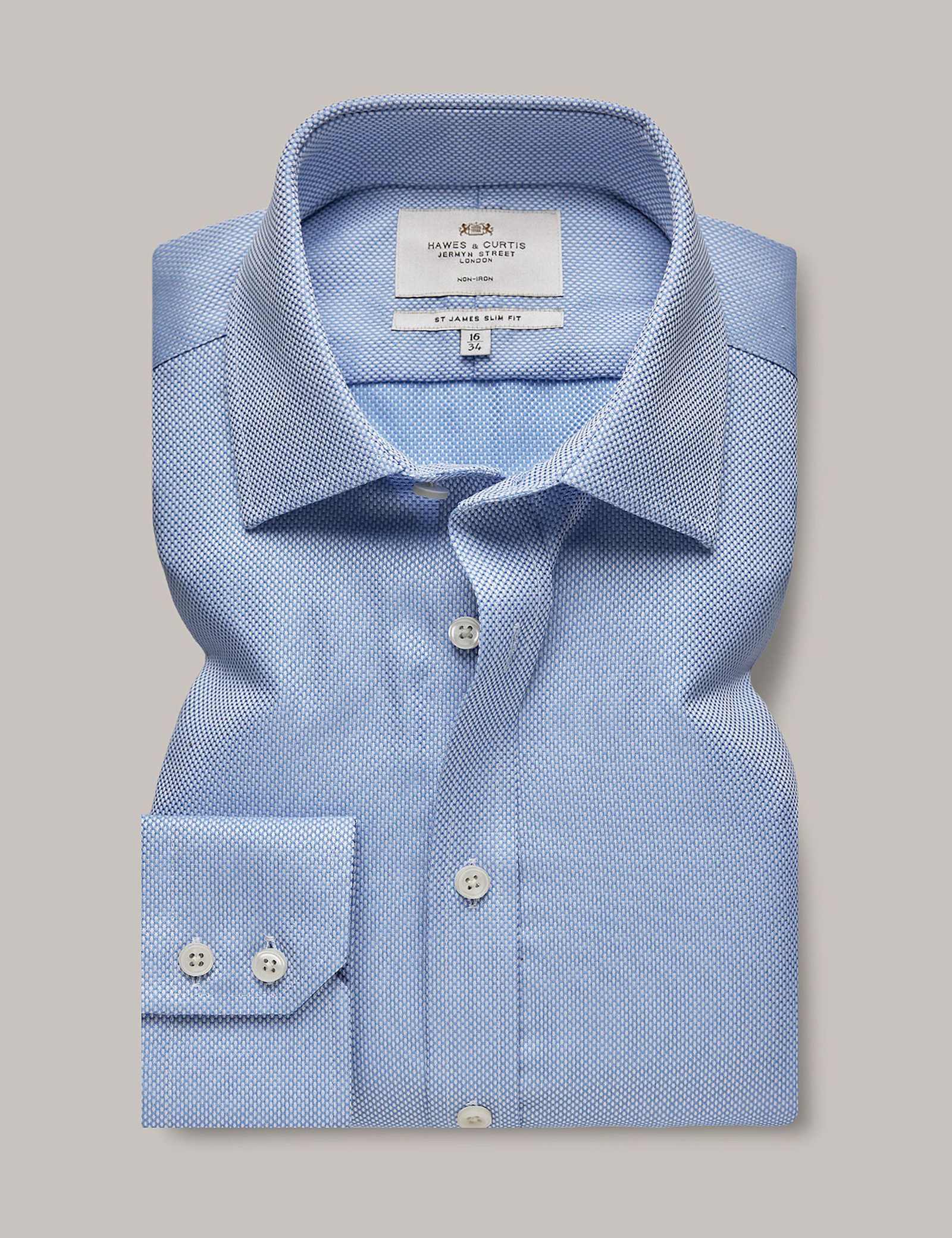 Slim Fit Non Iron Pure Cotton Textured Shirt - image 2