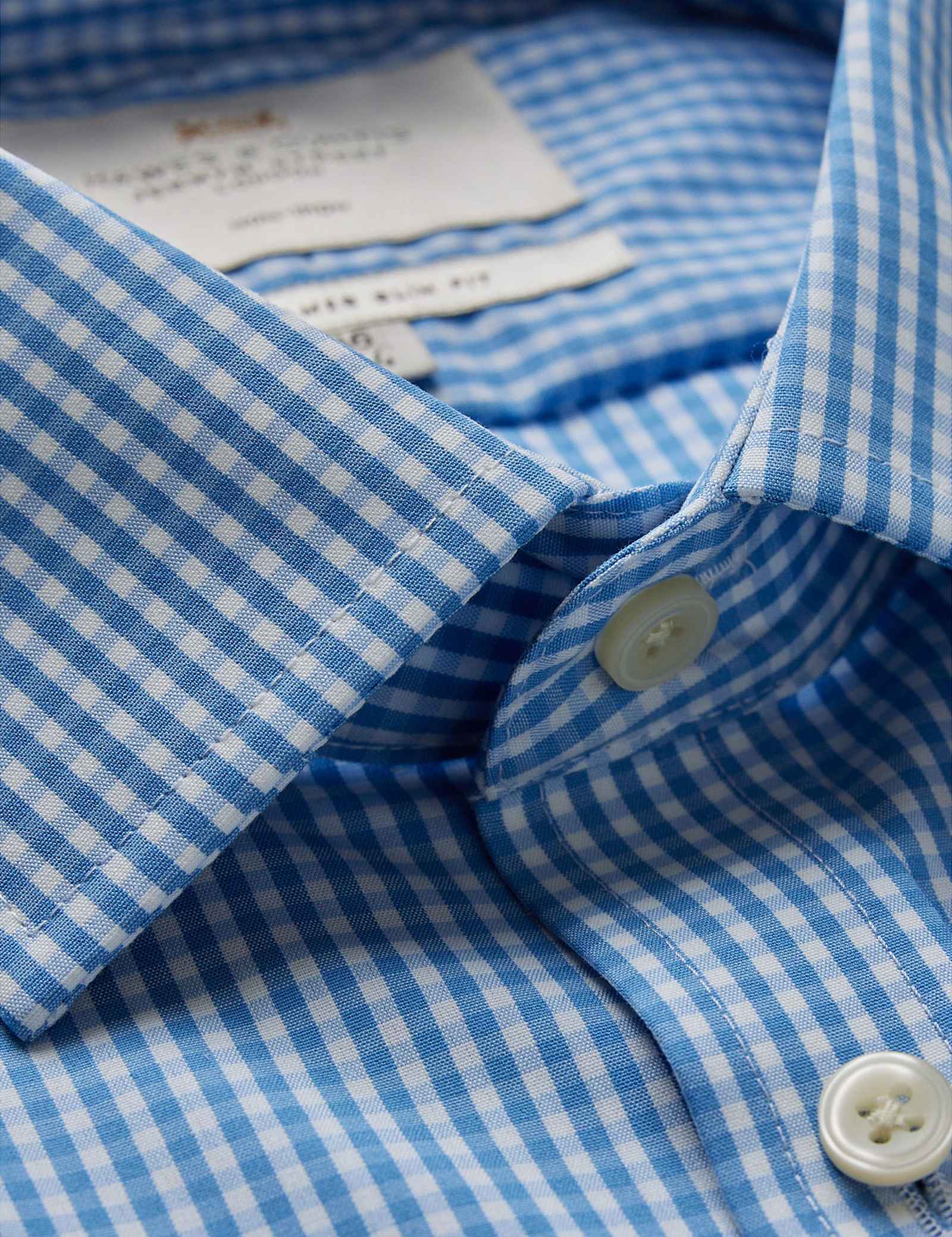 Slim Fit Non Iron Pure Cotton Gingham Shirt - image 1