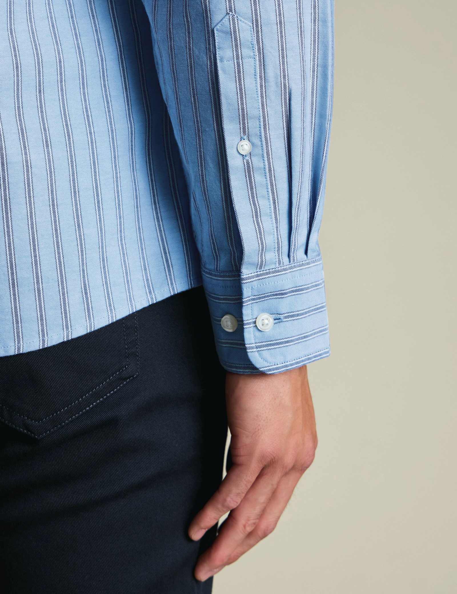 Slim Fit Pure Cotton Striped Oxford Shirt - image 3