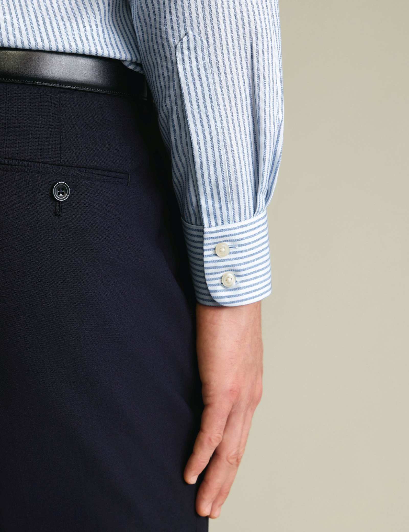Slim Fit Non Iron Pure Cotton Striped Shirt - image 5