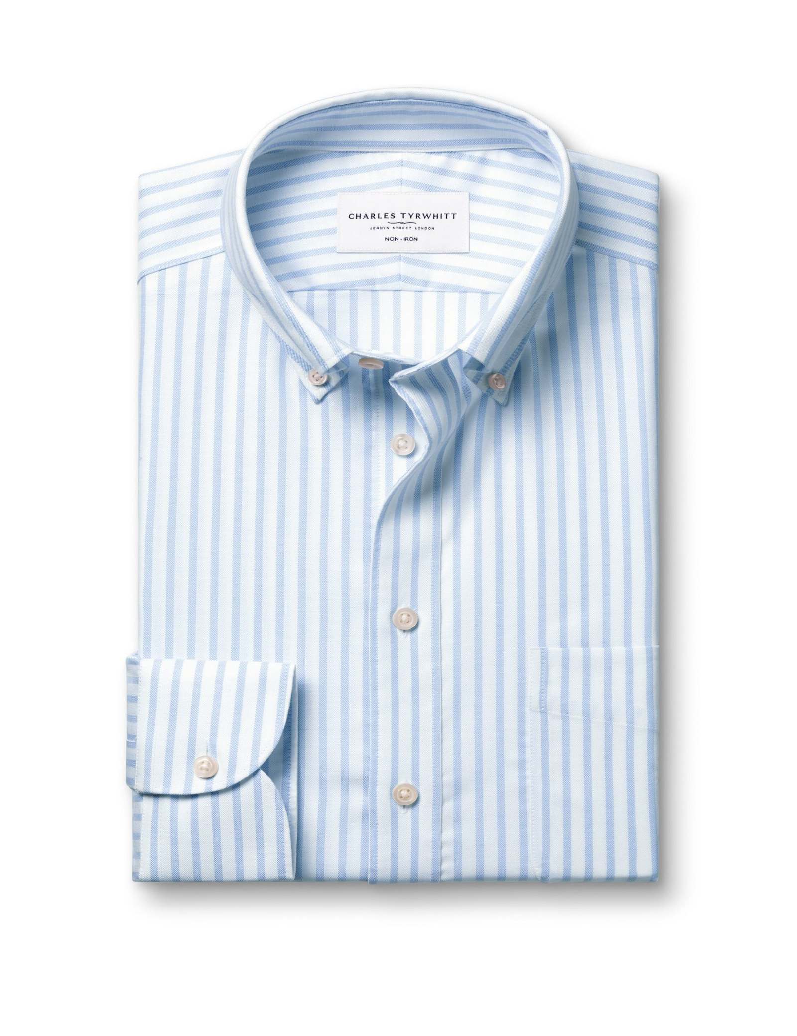 Slim Fit Non Iron Cotton Rich Striped Shirt - image 2