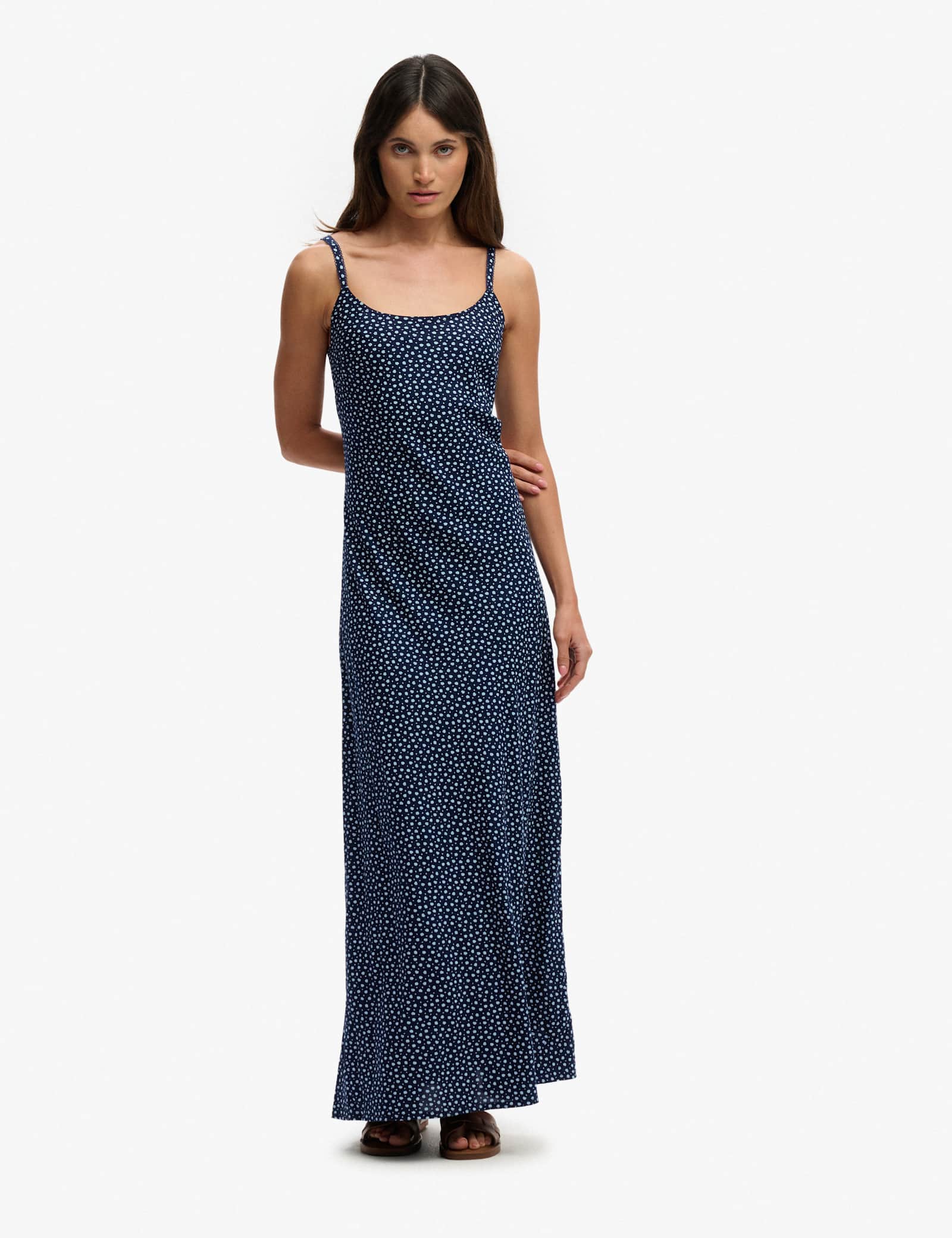 Ditsy Floral Scoop Neck Maxi Cami Slip Dress - image 4