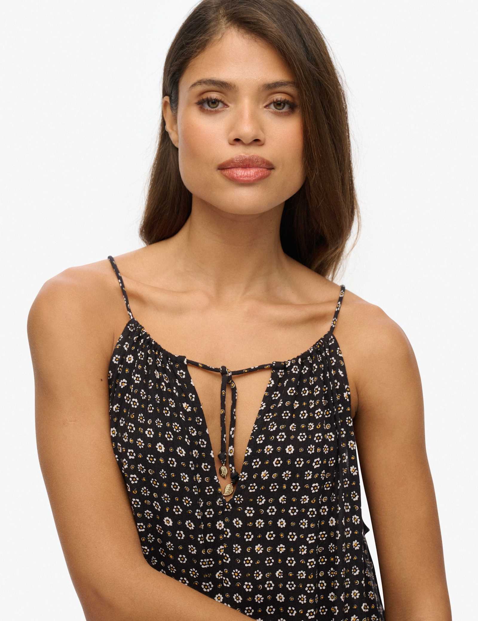 Floral V-Neck Strappy Maxi Beach Dress - image 5