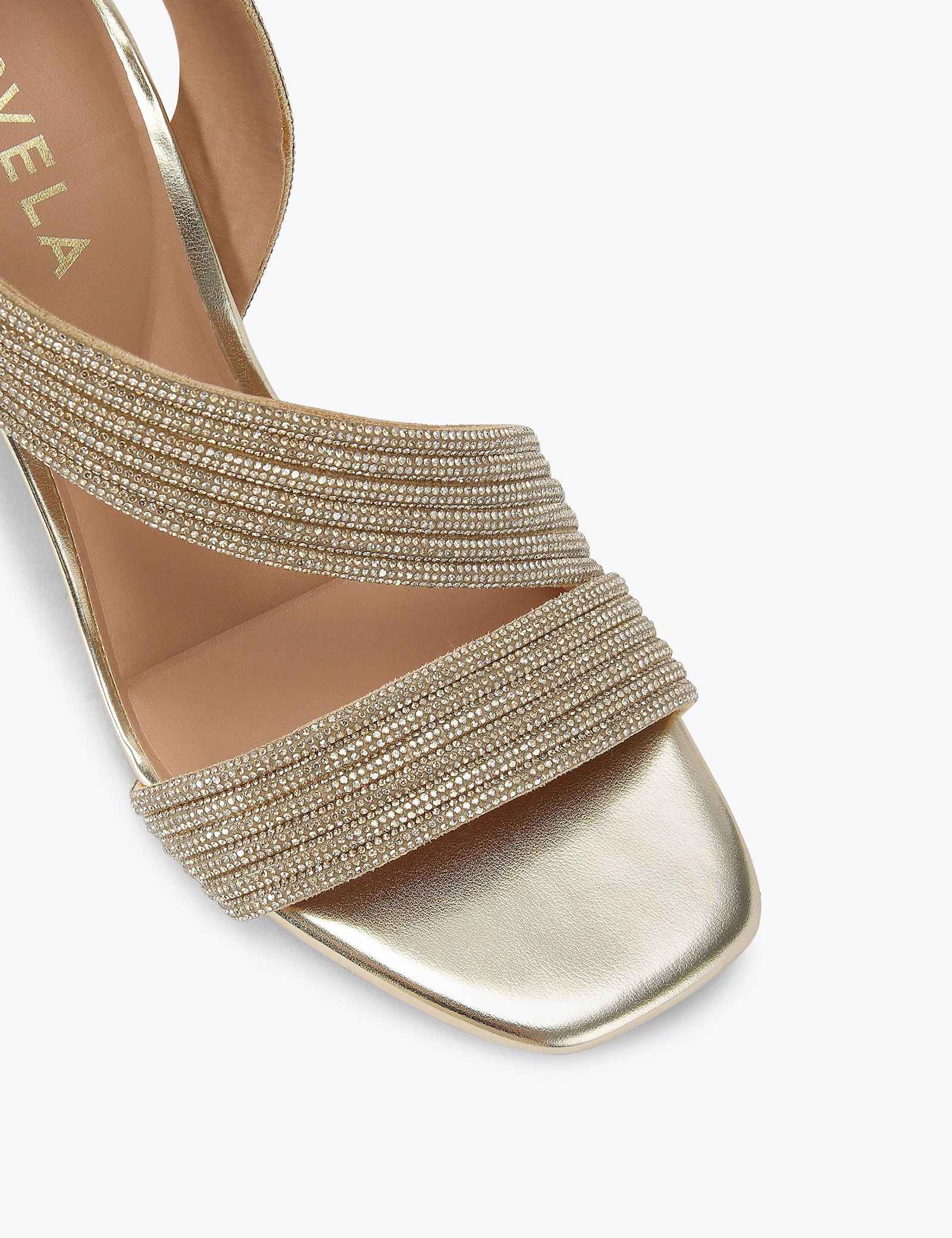 Metallic Embellished Block Heels - image 3