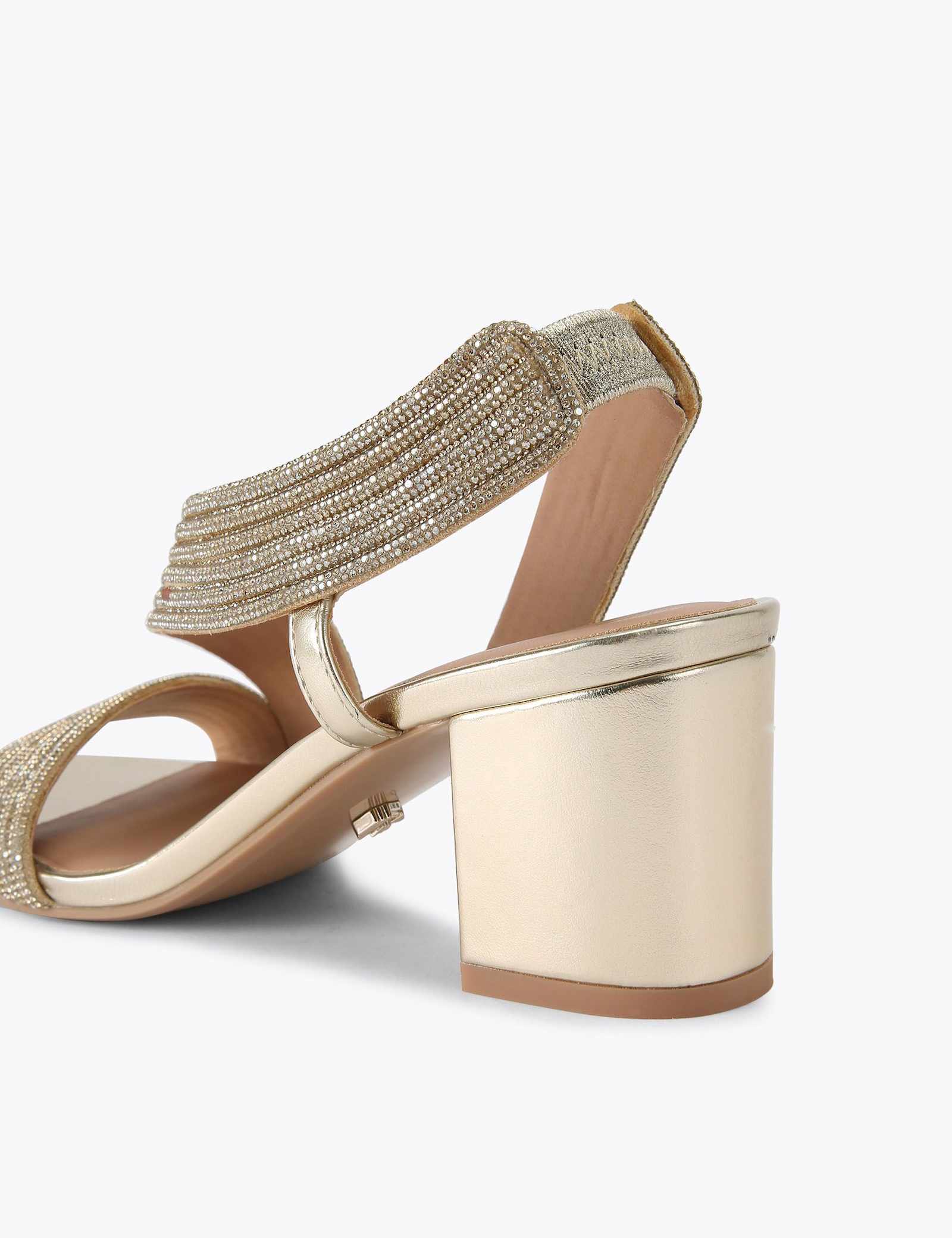 Metallic Embellished Block Heels - image 2