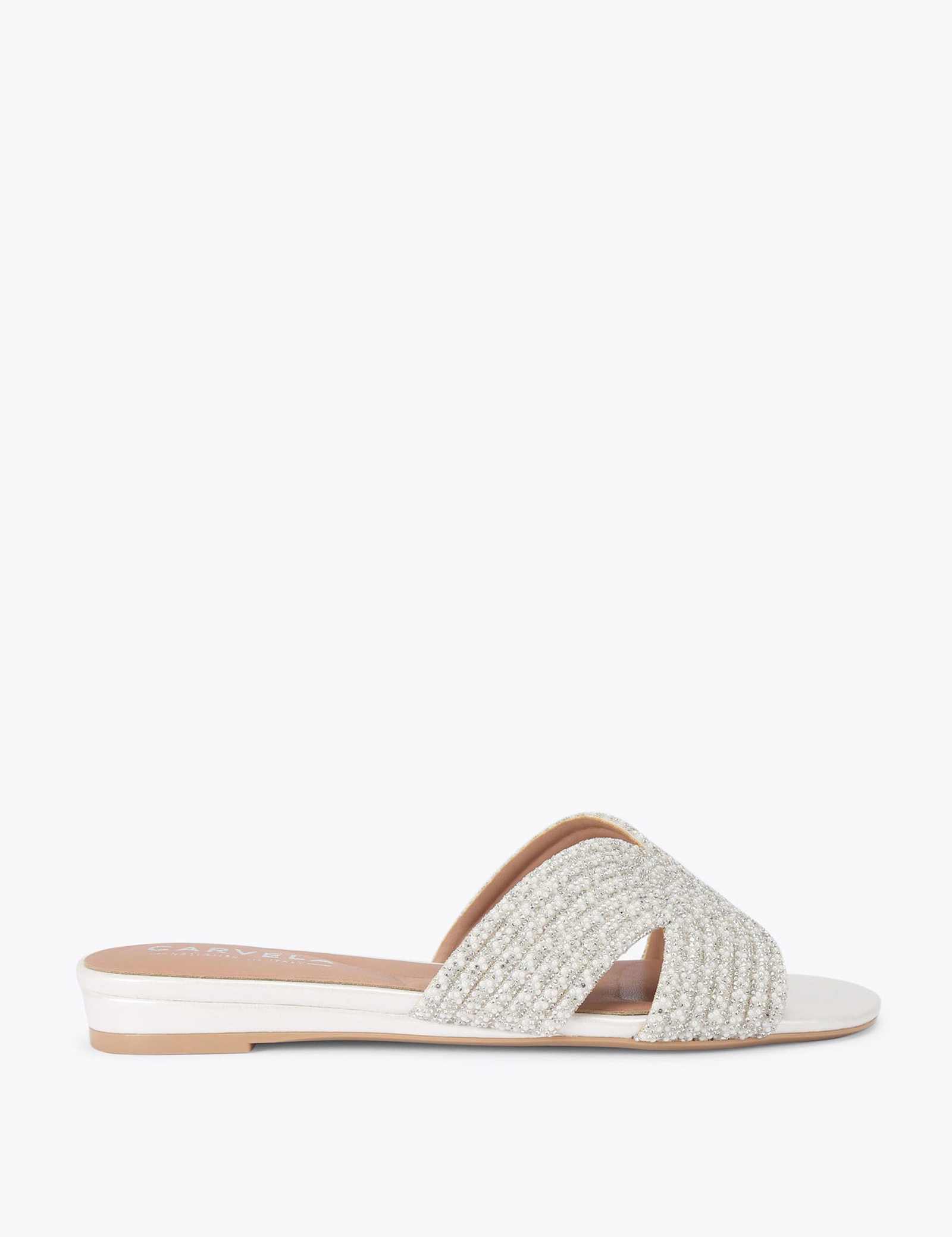 Metallic Embellished Mule Sandals - image 1