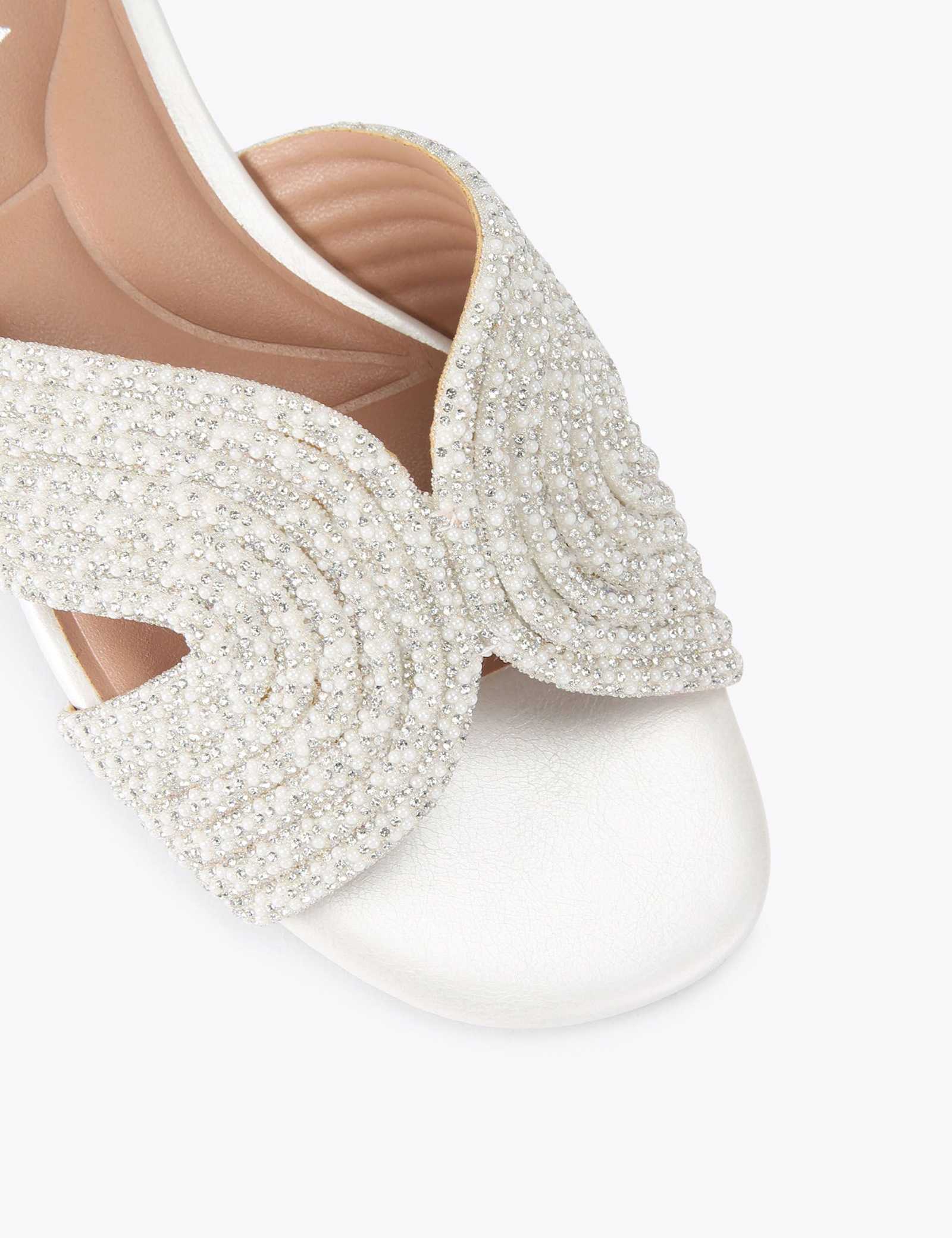 Metallic Embellished Mule Sandals - image 3