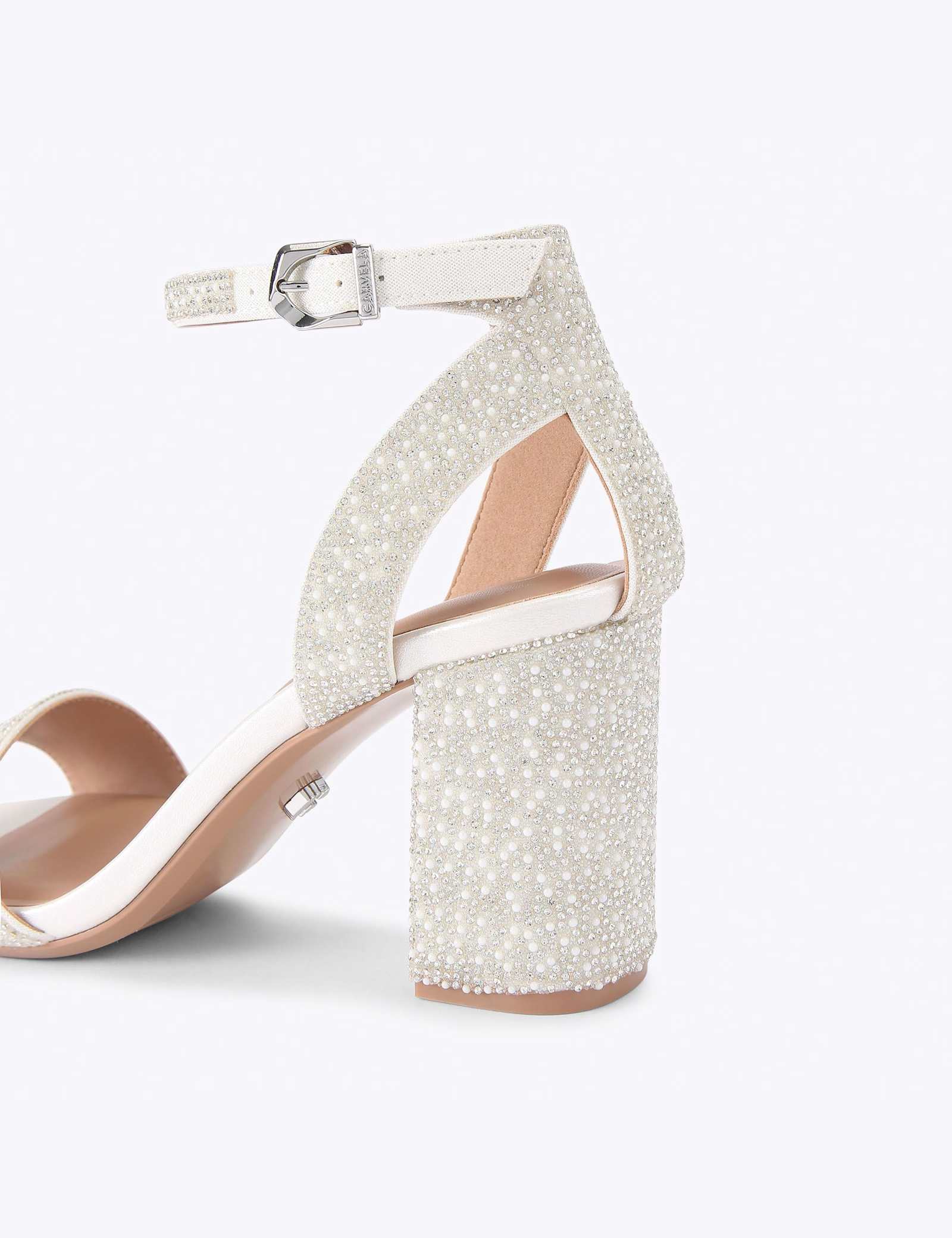Embellished Ankle Strap Block Heels - image 4