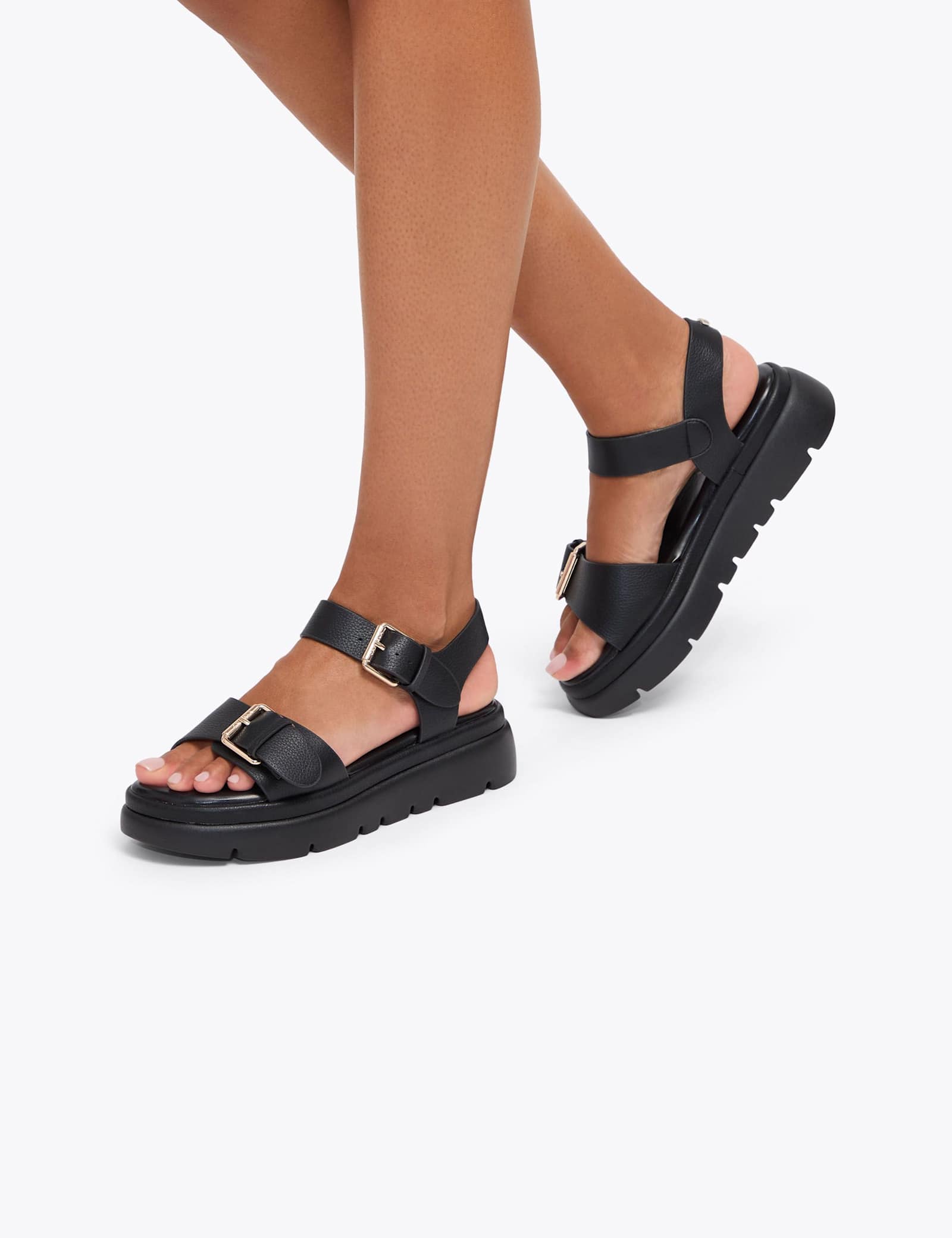 Double Buckle Flat Sandals - image 4