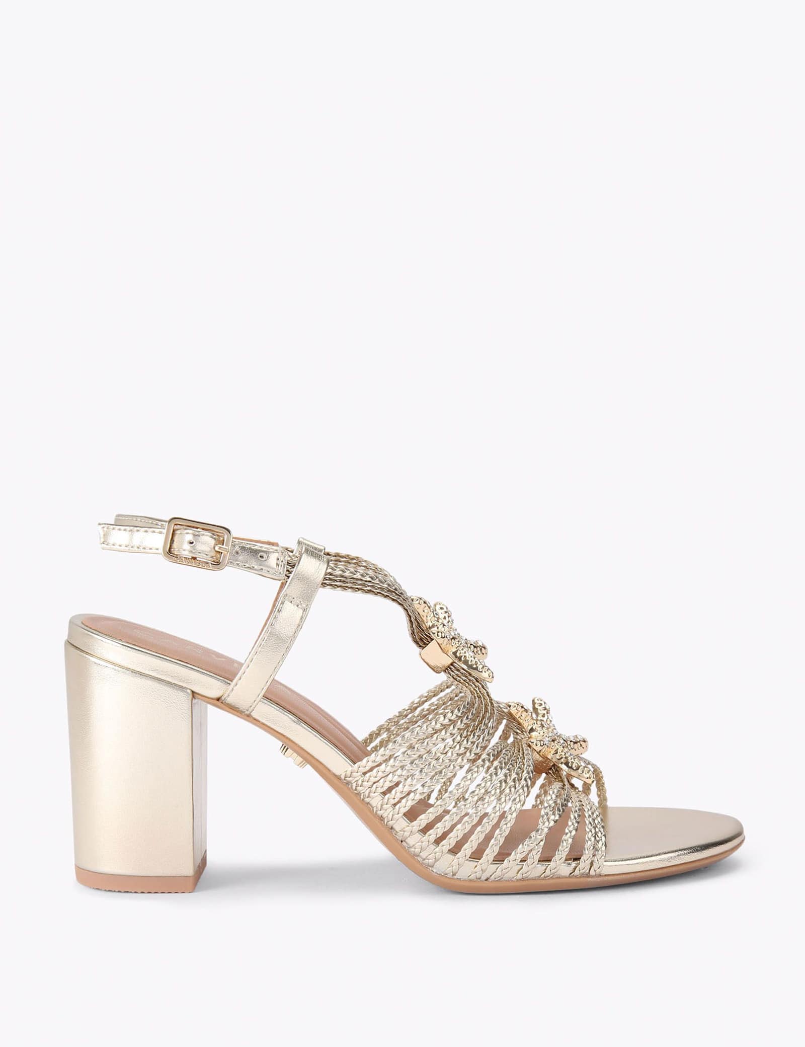 Metallic Starfish Block Heel Sandals - image 1