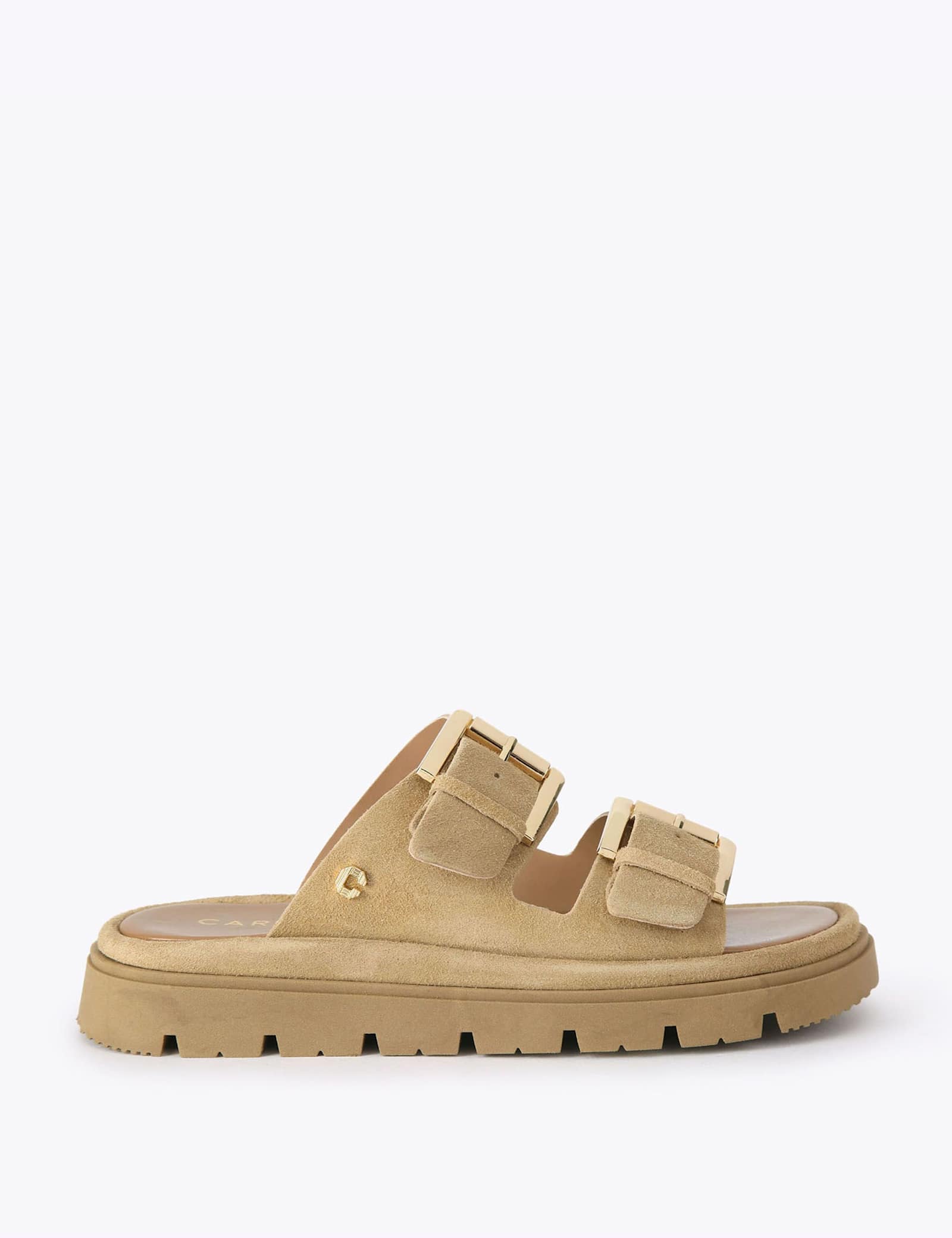 Leather Buckle Flatform Sliders - image 5