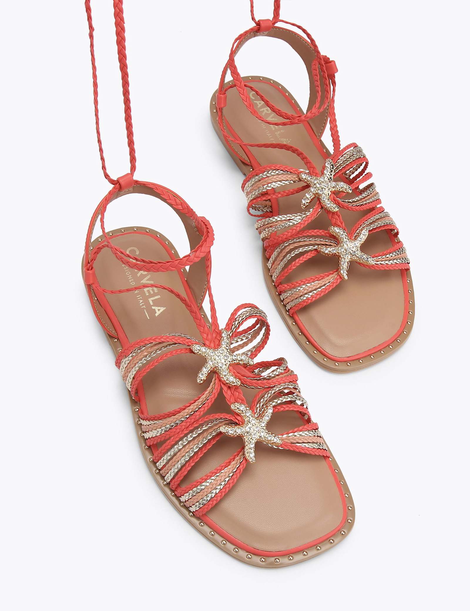 Embellished Ankle Tie Gladiator Sandals - image 5