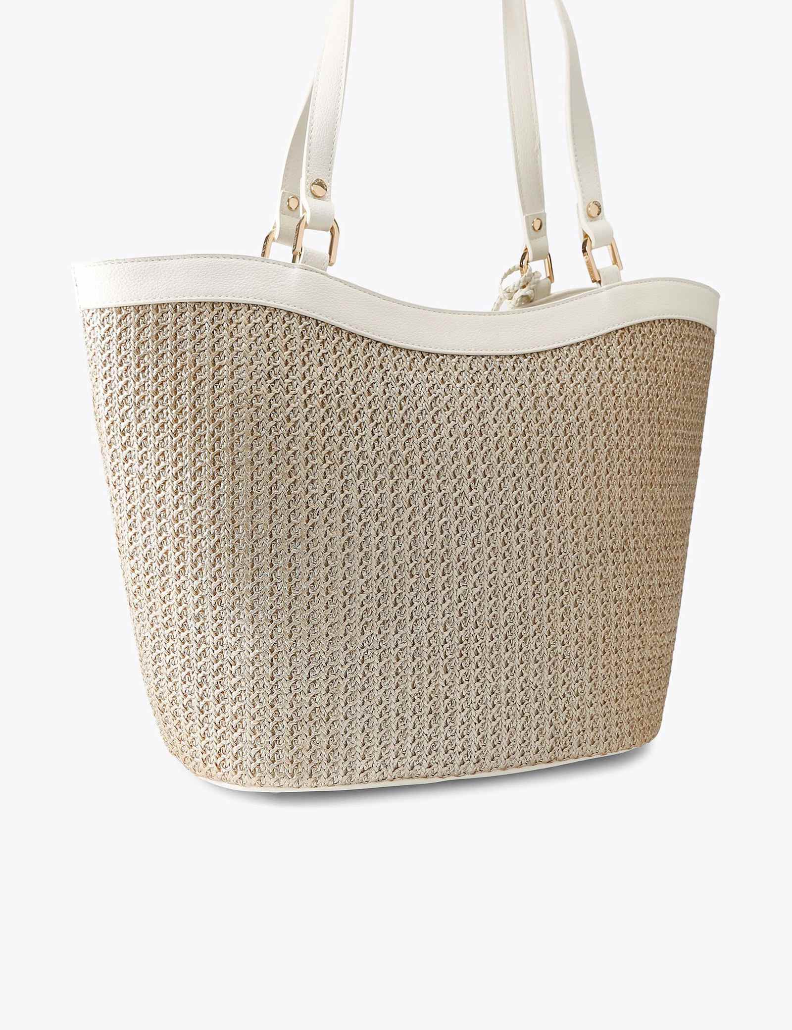 Raffia Metallic Starfish Tote Bag - image 3