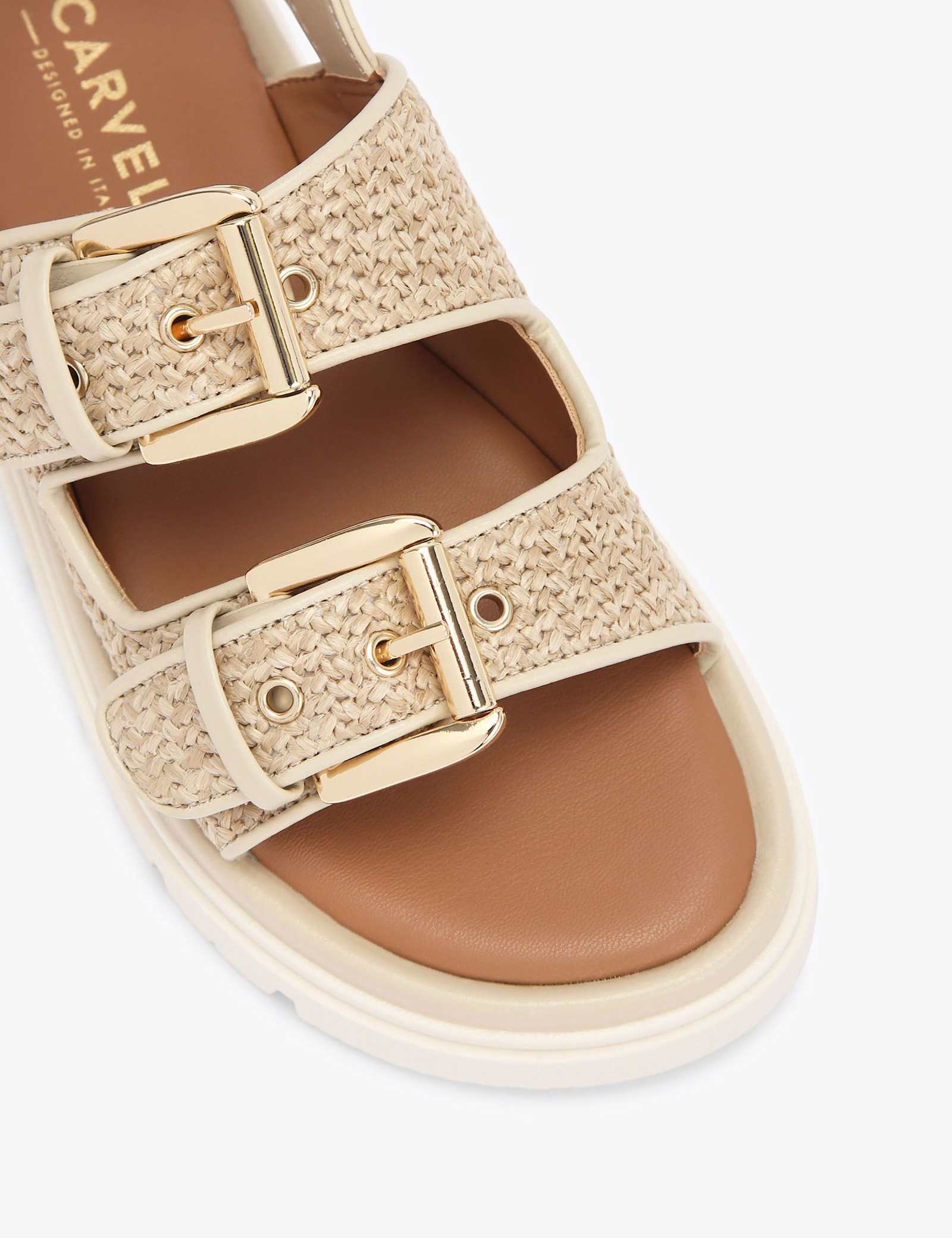 Woven Buckle Flatform Slingback Sandals - image 5