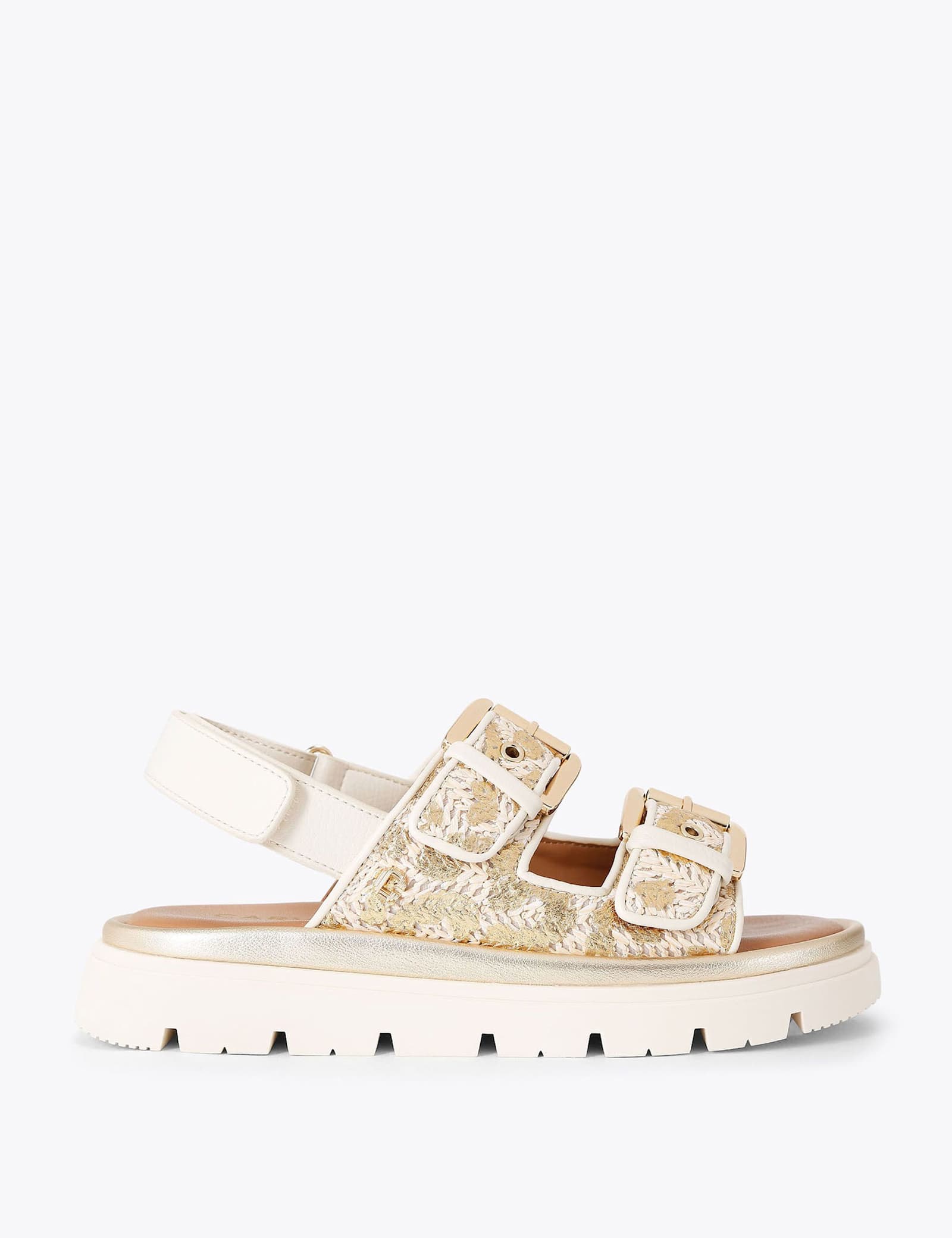 Woven Buckle Flatform Slingback Sandals - image 3