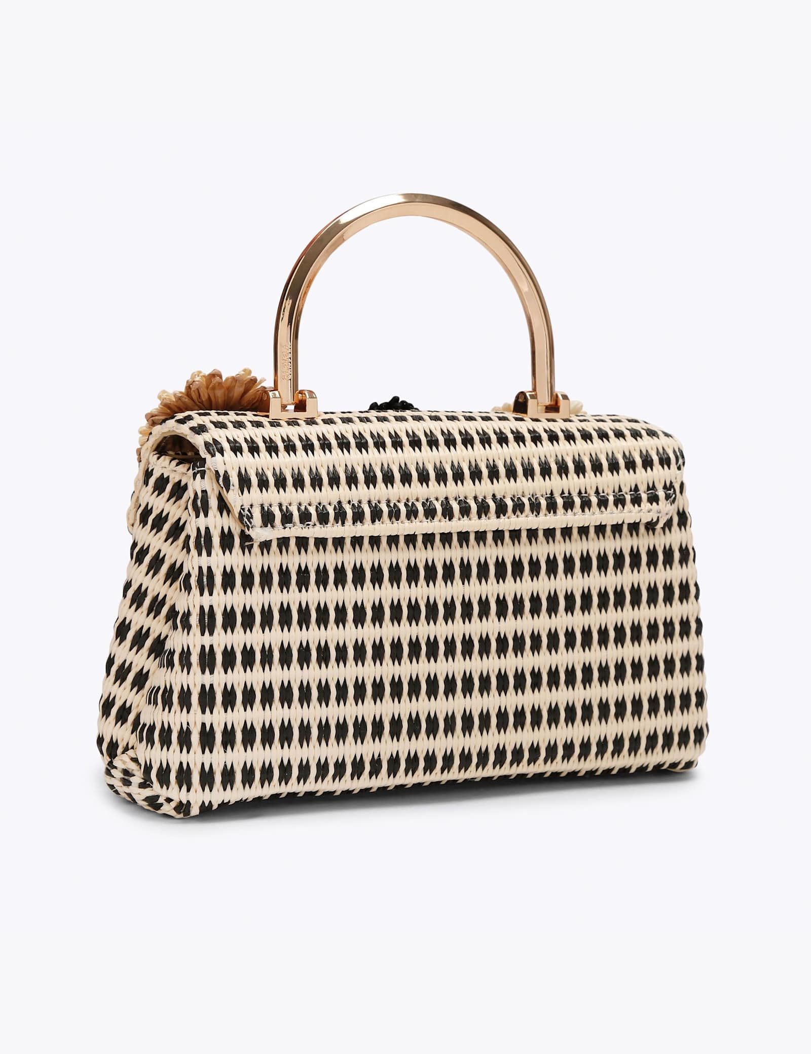 Raffia Embellished Top Handle Grab Bag - image 5