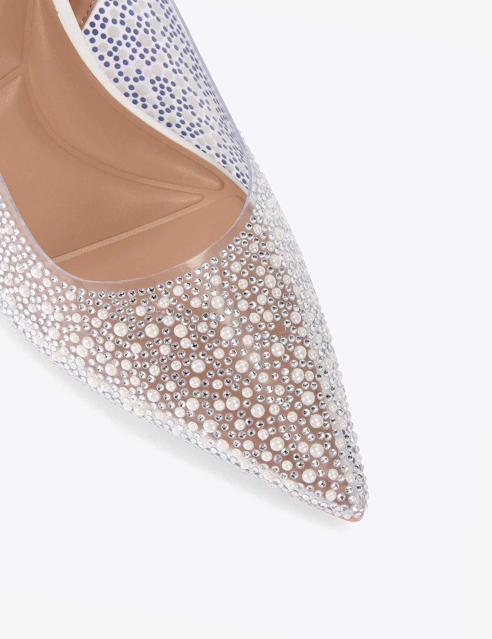 Embellished Buckle Strap Slingback Heels - image 3