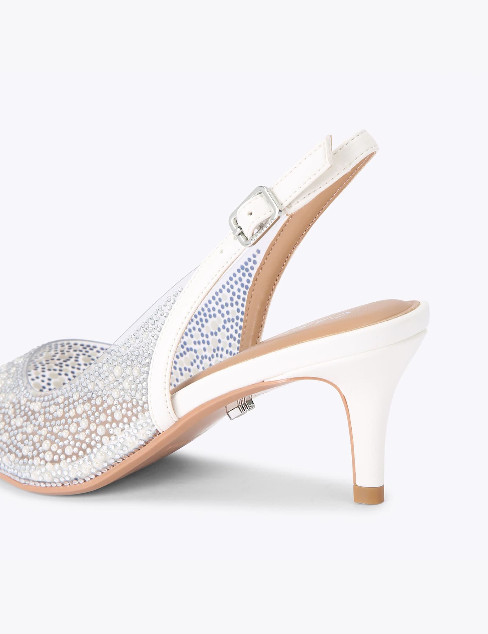 Embellished Buckle Strap Slingback Heels - image 2