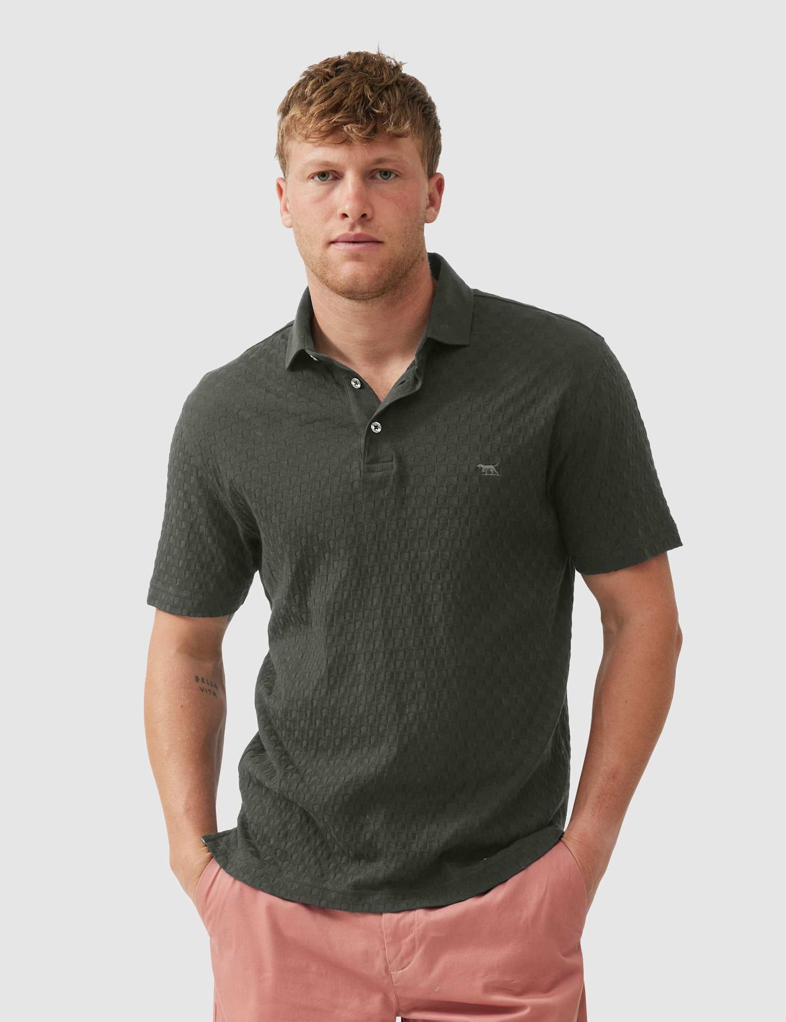 Huntsbury Pure Cotton Textured Polo Shirt - image 2