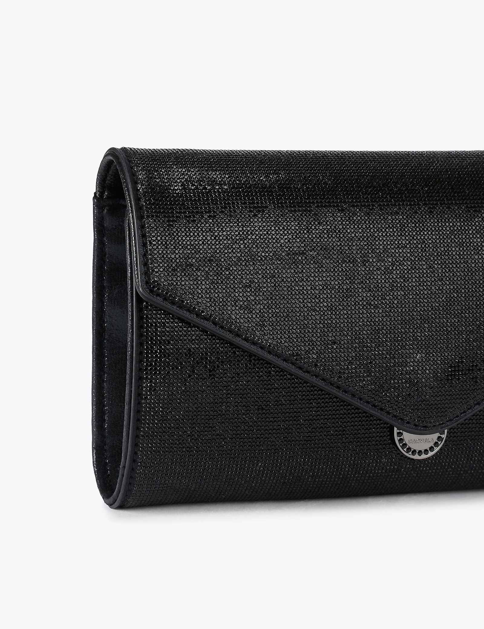 Faux Leather Embellished Clutch Bag - image 3