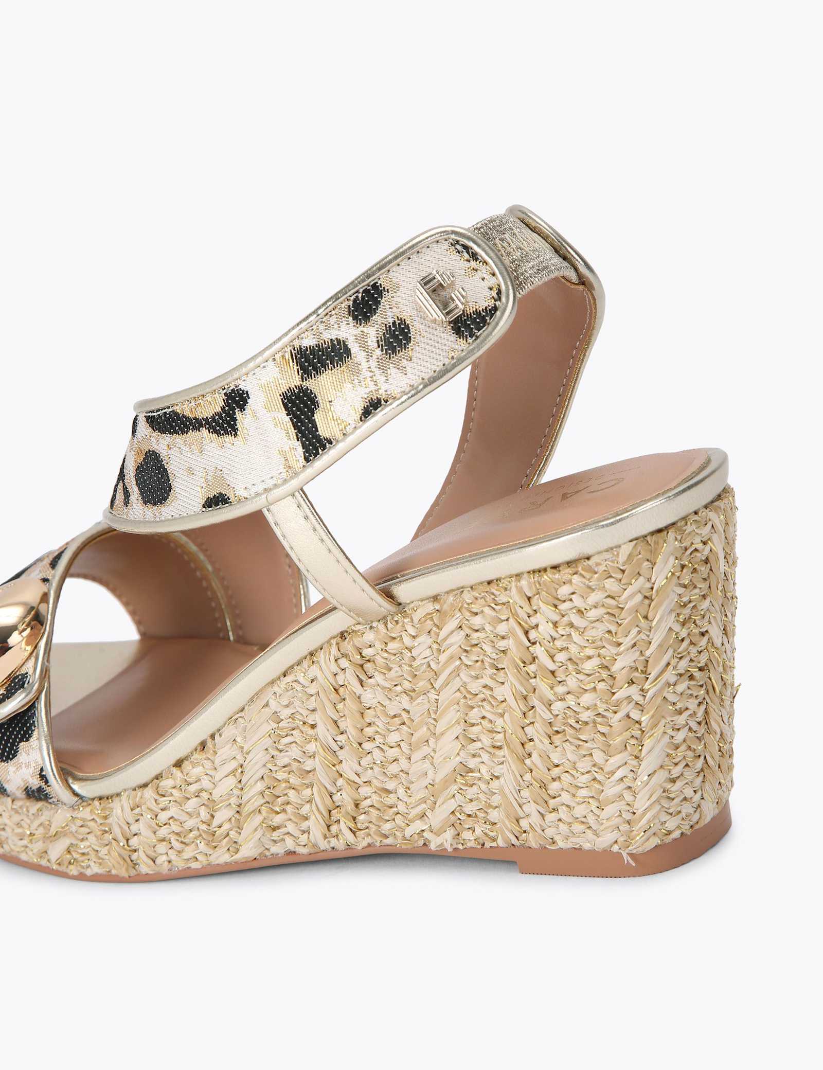 Leopard Print Strappy Wedge Sandals - image 2