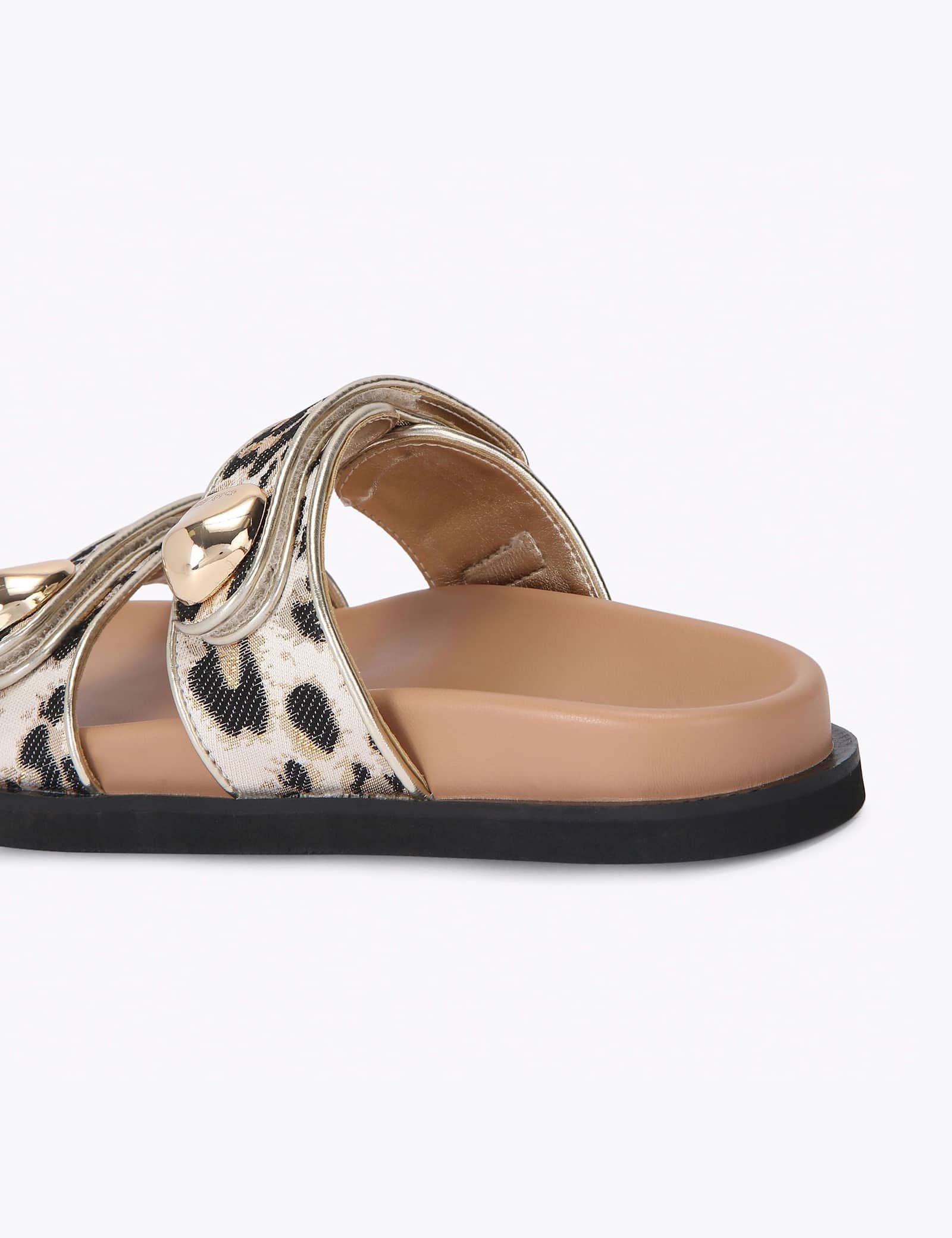 Leopard Print Double Buckle Flat Sandals - image 2