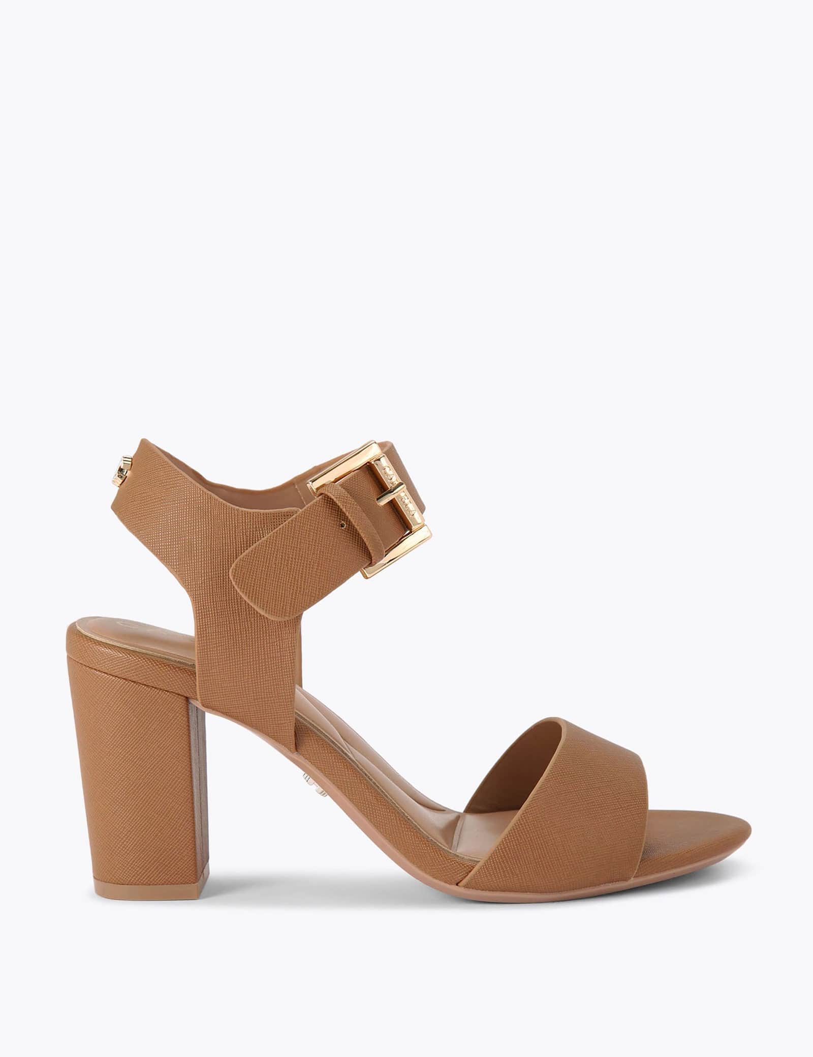 Metallic Ankle Strap Block Heel Sandals - image 3