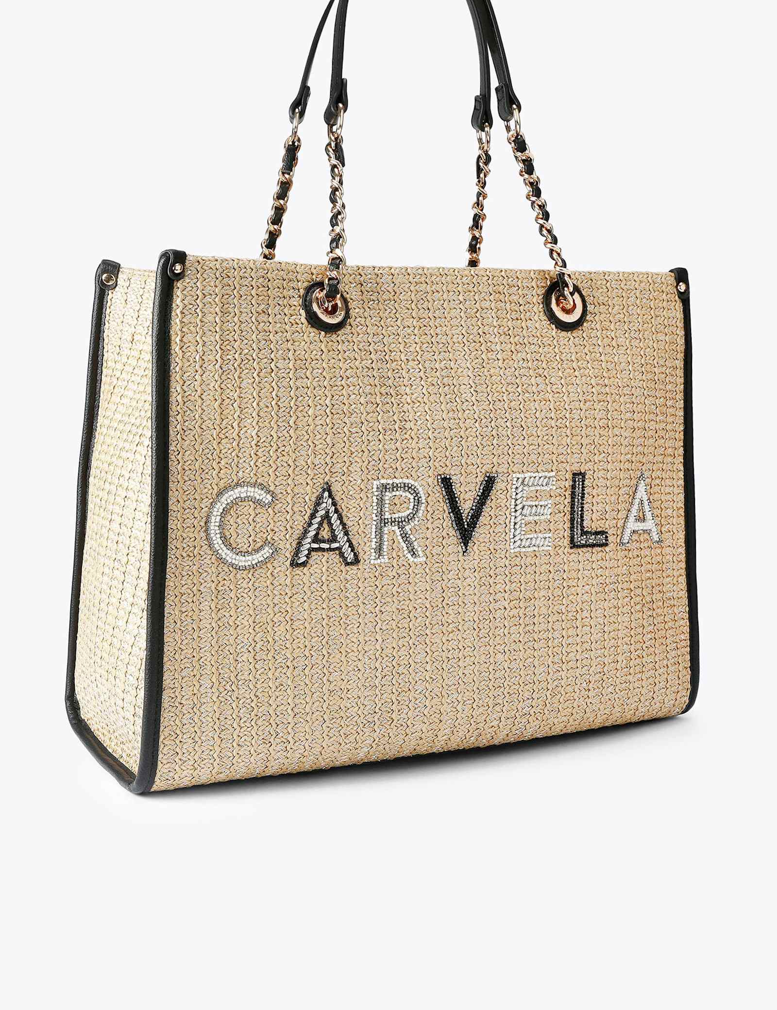 Raffia Beaded Tote Bag & Pouch - image 5