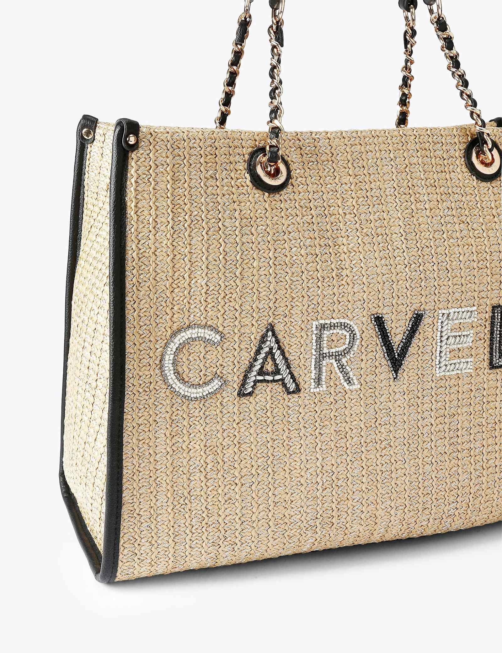 Raffia Beaded Tote Bag & Pouch - image 3