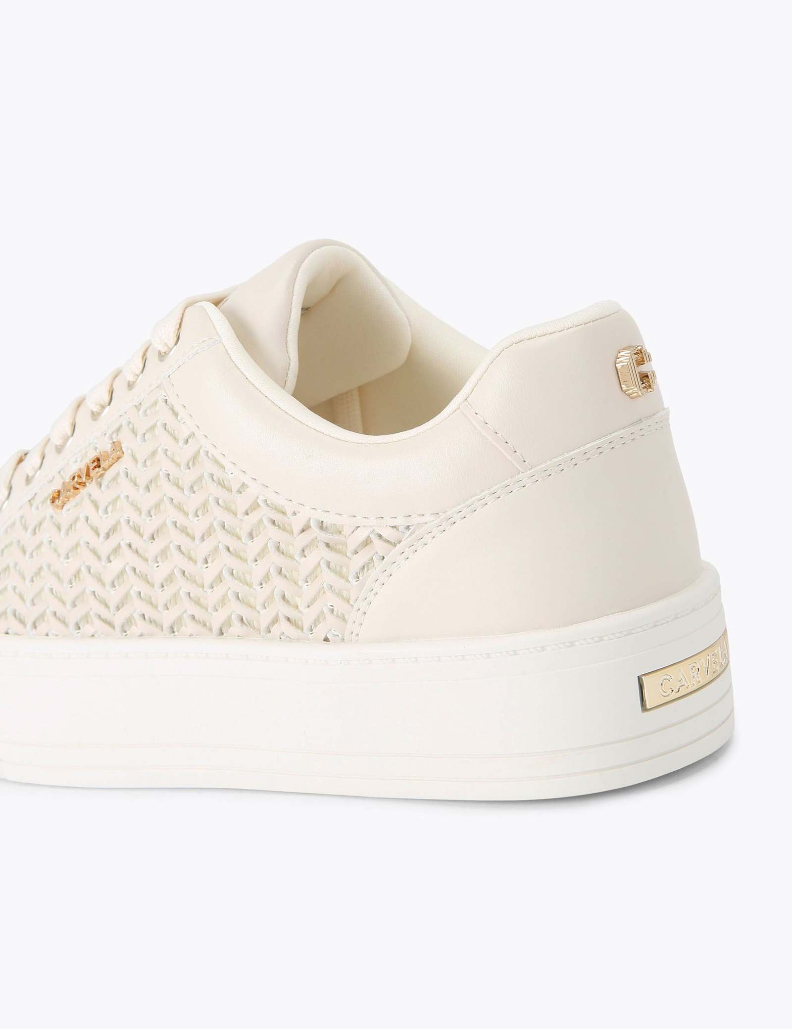 Lace Up Woven Side Detail Flatform Trainers - image 2