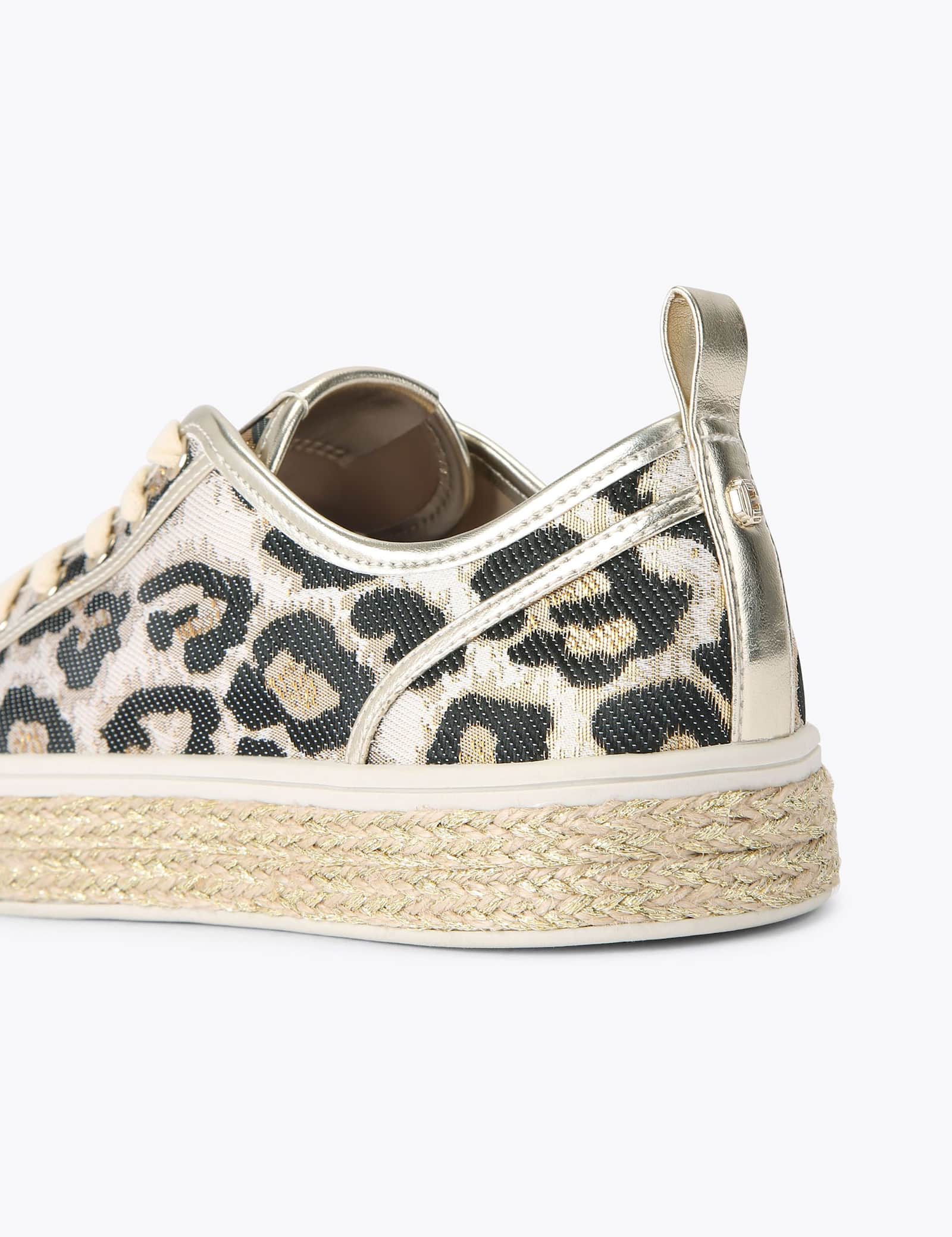 Leopard Print Metallic Lace Up Trainers - image 2