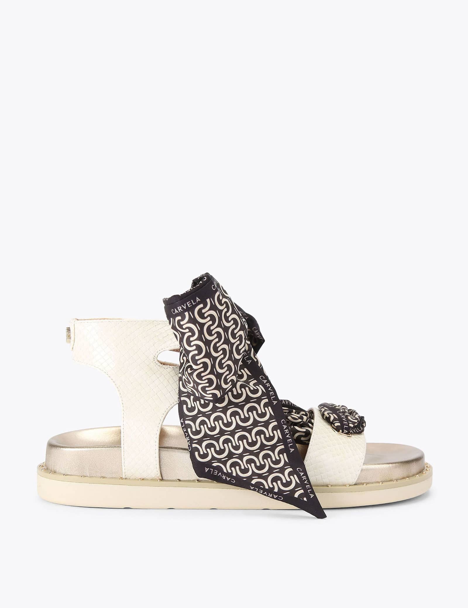 Scarf Tie Ankle Strap Flat Sandals - image 1