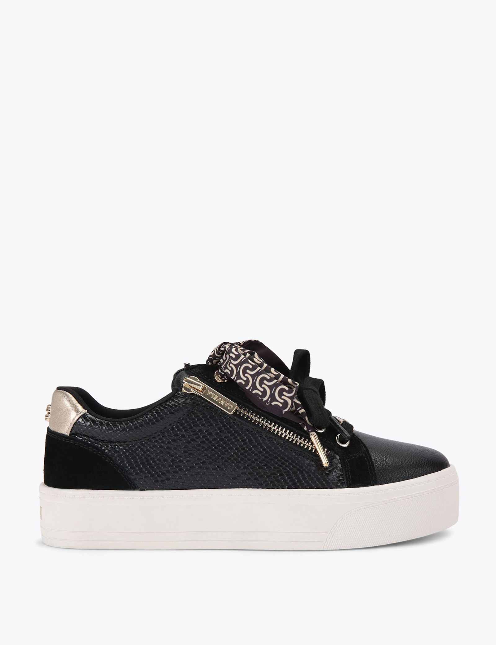Scarf Tie Lace Up Flatform Trainers - image 2