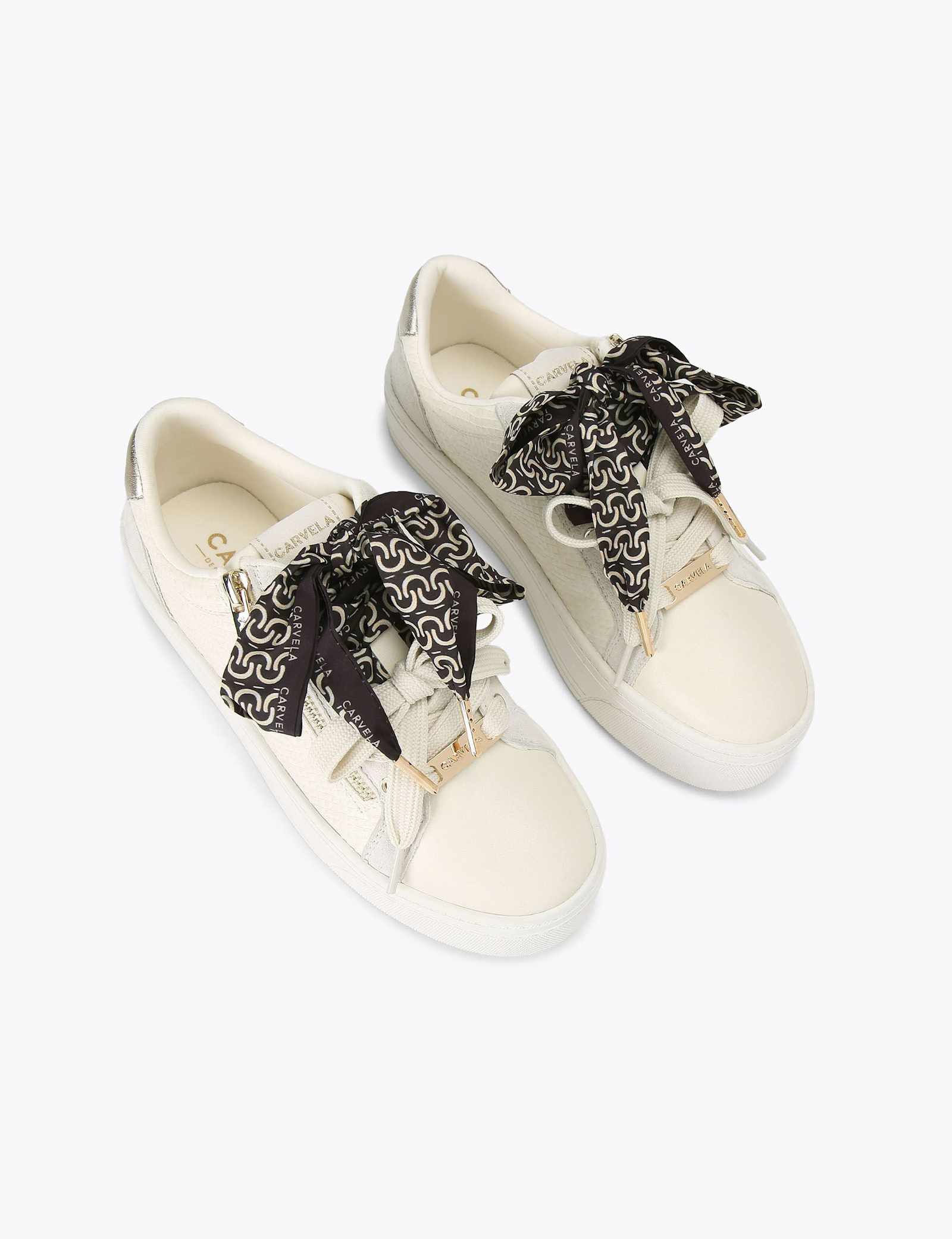 Scarf Tie Lace Up Flatform Trainers - image 5