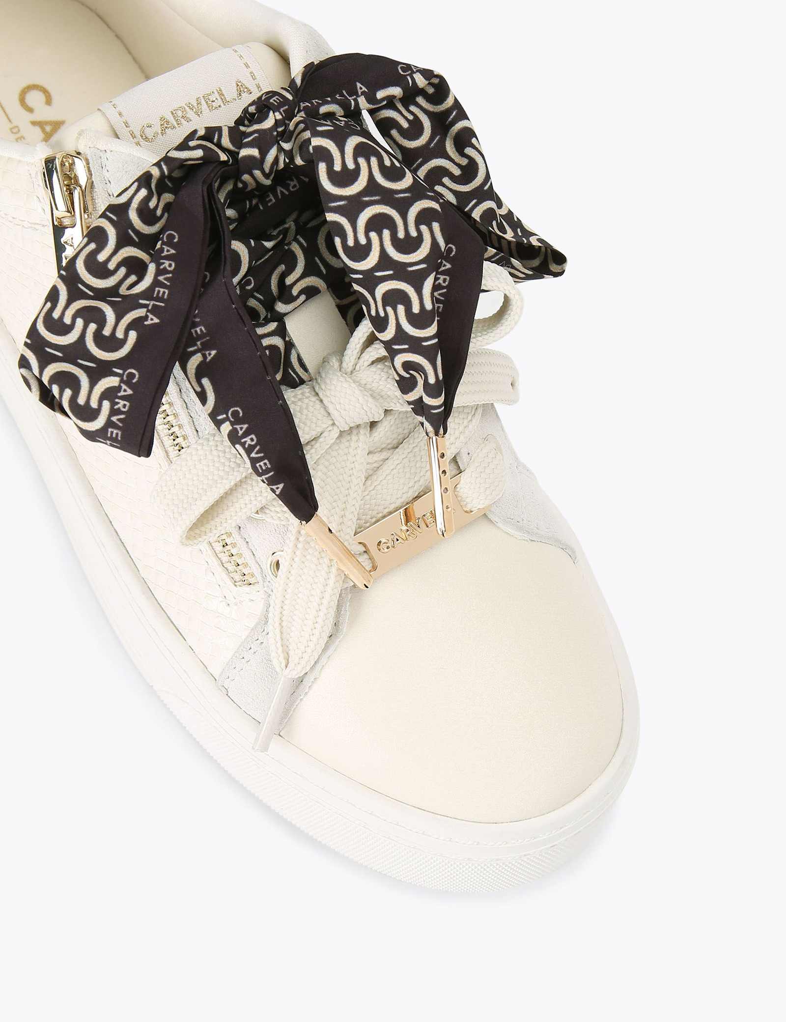 Scarf Tie Lace Up Flatform Trainers - image 4