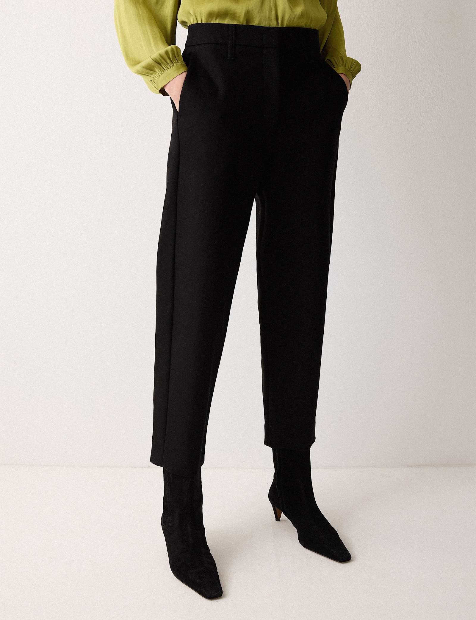 Pure Cotton Straight Leg Cropped Trousers - image 2