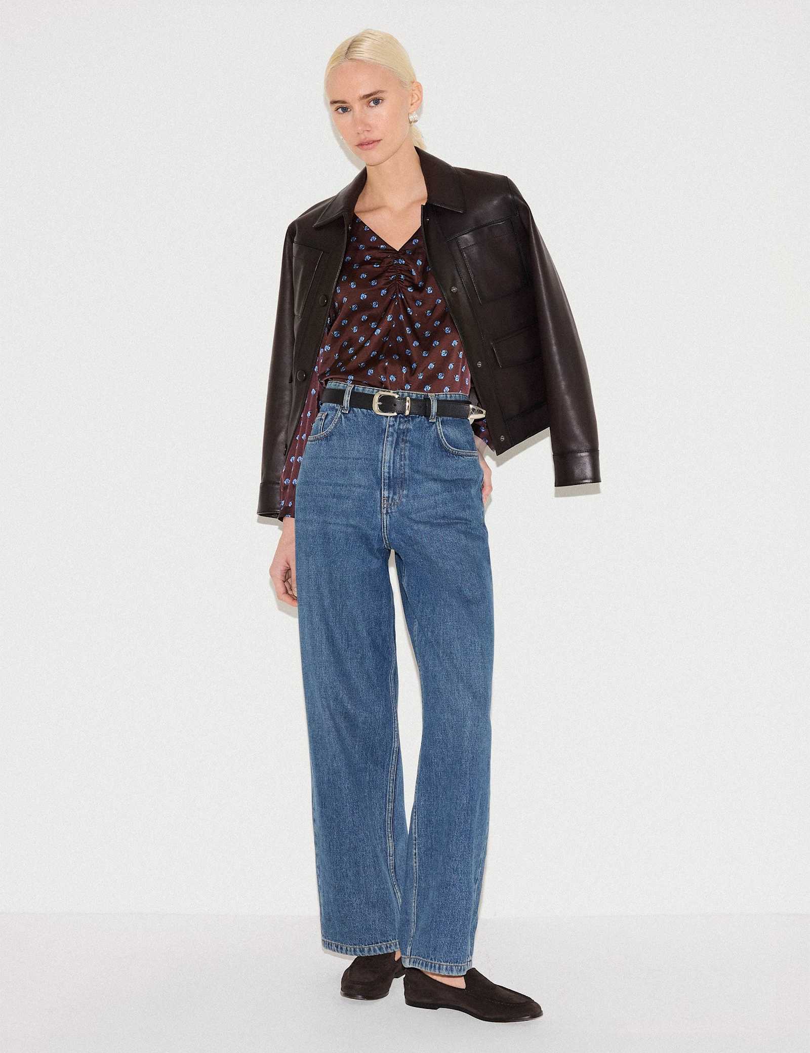 Floral V-Neck Blouse - image 1