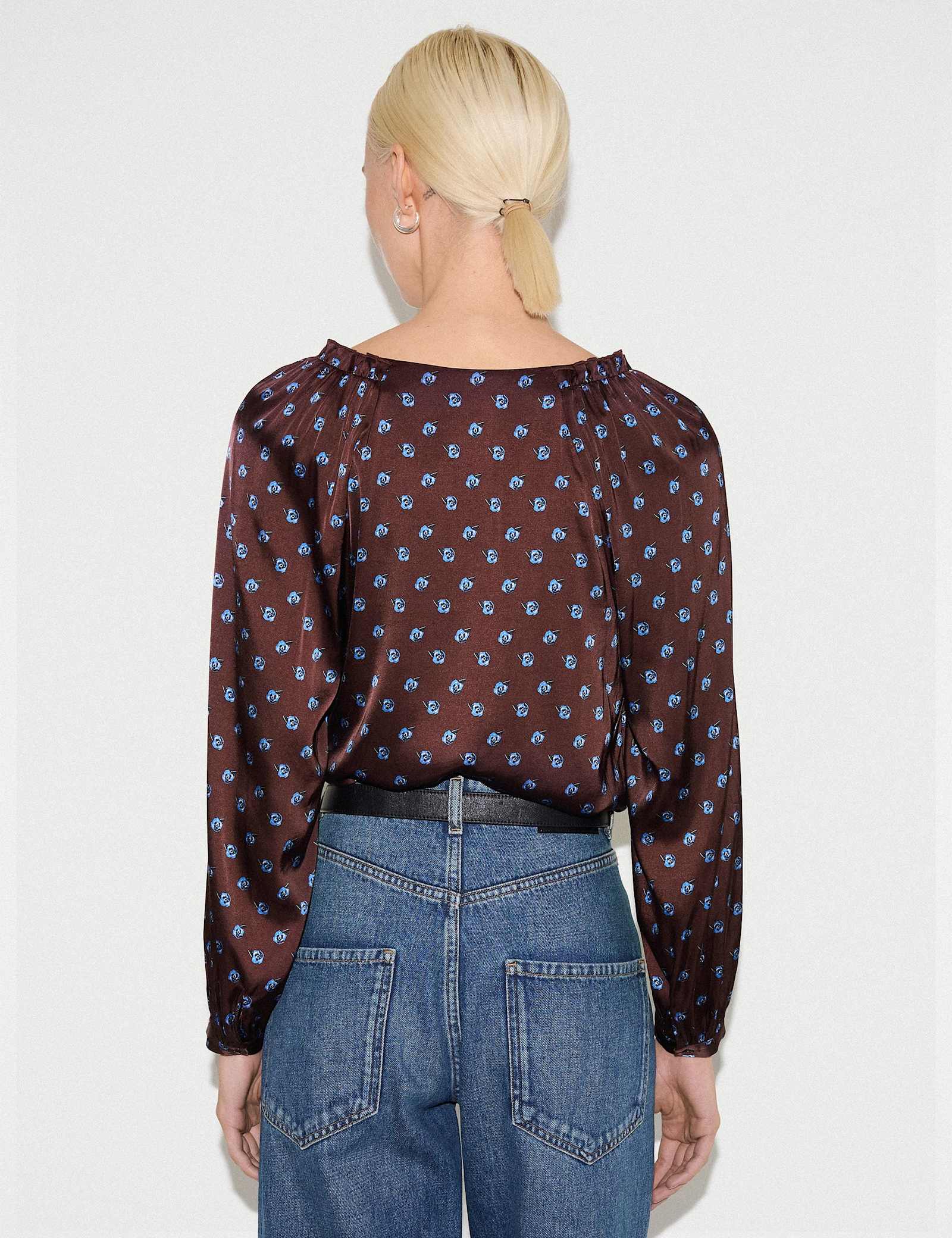 Floral V-Neck Blouse - image 3