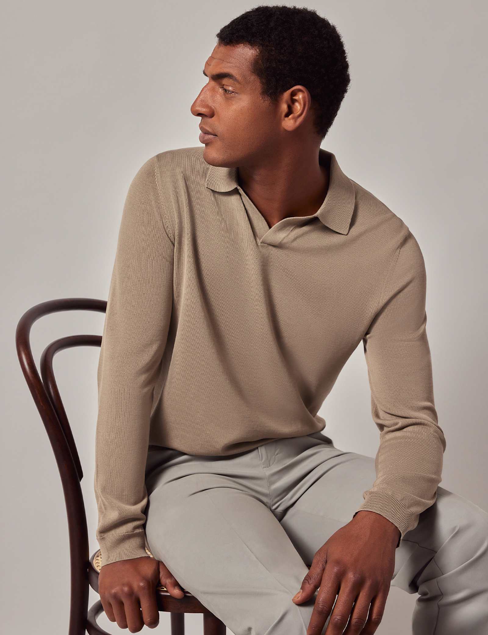 Pure Cotton Open Collar Knitted Polo Shirt - image 3